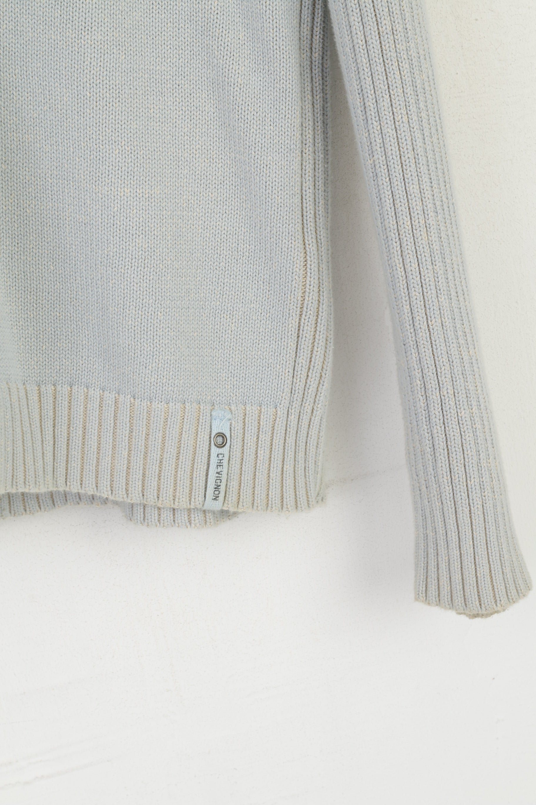 Chevignon Homme XXL Pull Bleu Coton Zip Up Carfdigan Stretch Classique Pull