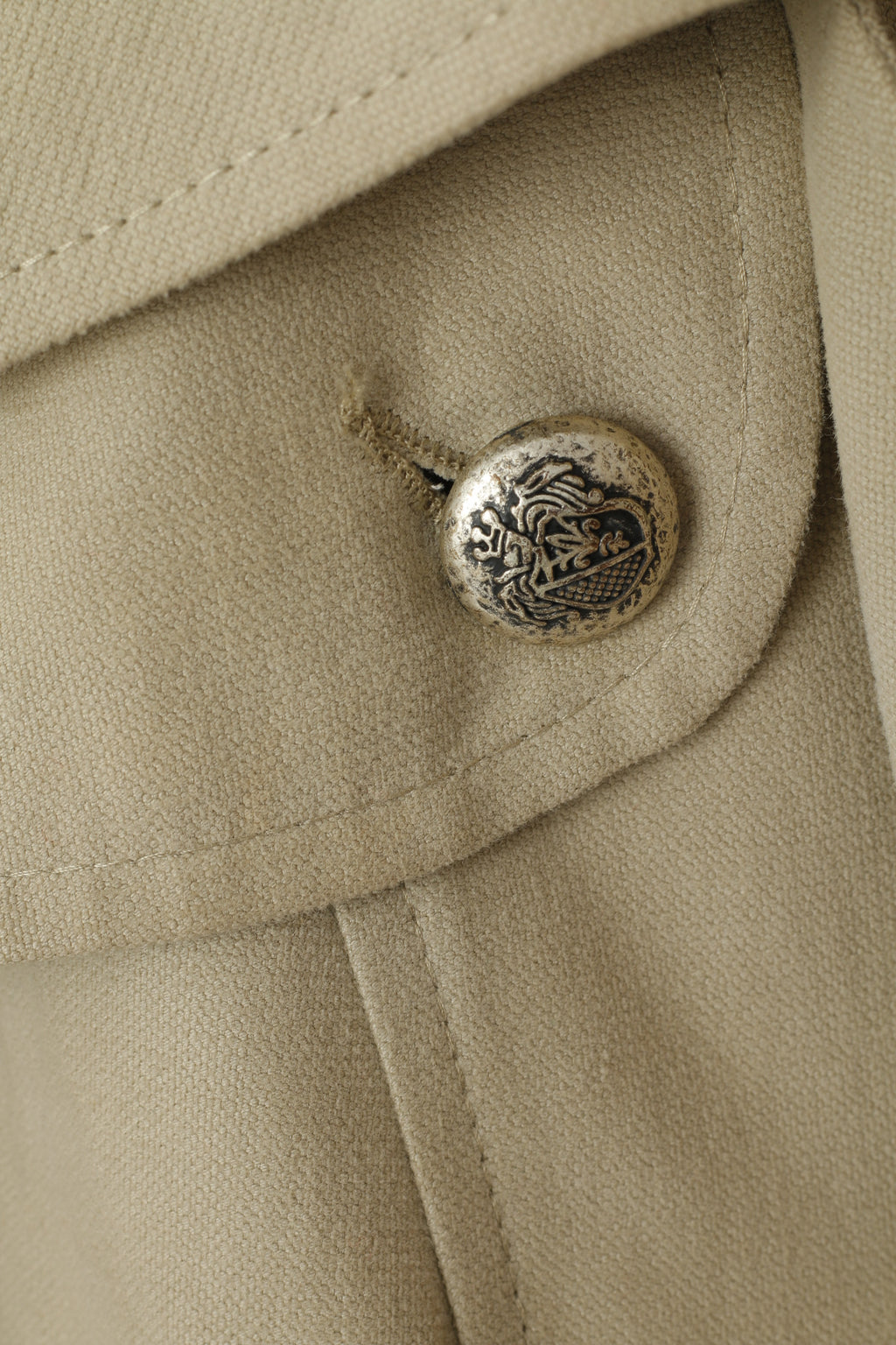 River Island Women 14 40 Jacket Beige Cotton Belted Classic Pea Coat