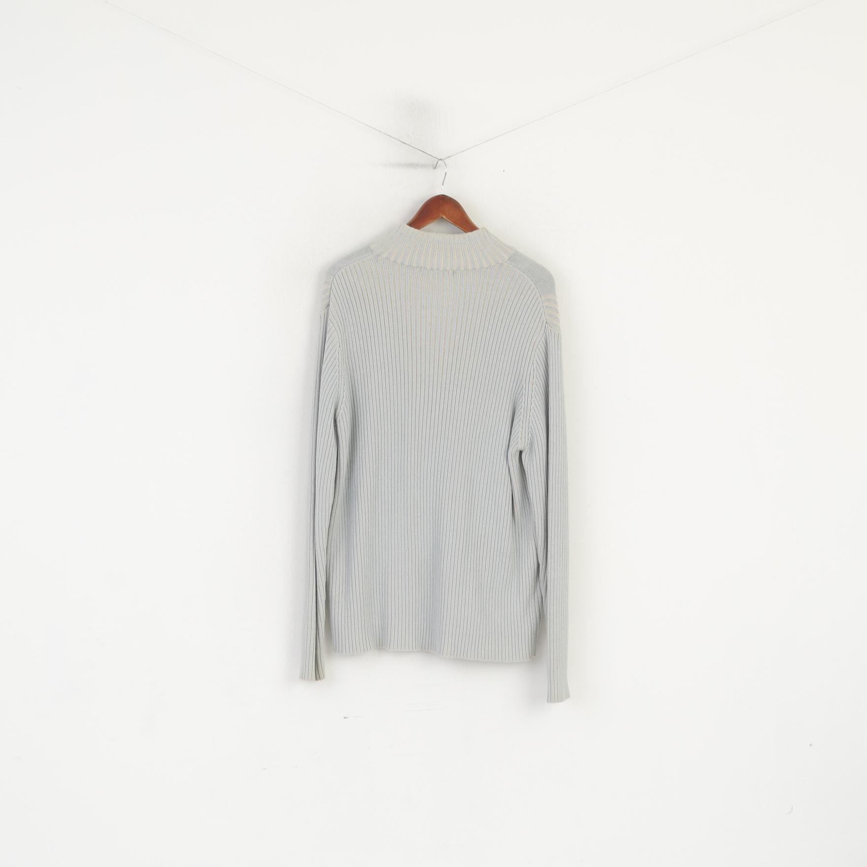 Chevignon Homme XXL Pull Bleu Coton Zip Up Carfdigan Stretch Classique Pull