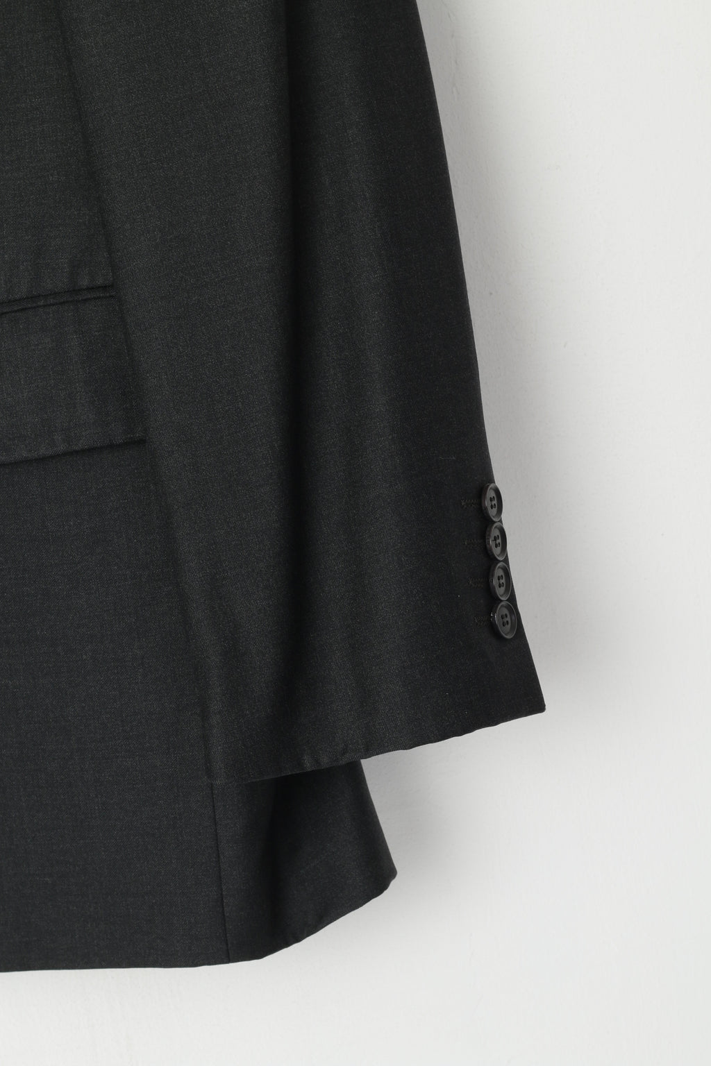 Austin Reed Men 42 Blazer Charcoal 100% Wool Super 110 Single Breasted Jacket