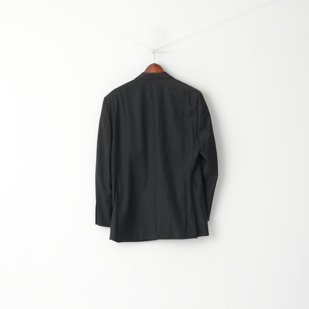 Austin Reed Men 42 Blazer Charcoal 100% Wool Super 110 Single Breasted Jacket