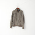 Tom Wolfe Hommes XXL (XL) Veste Kaki Army Full Zipper Coton Harrington Casual Top