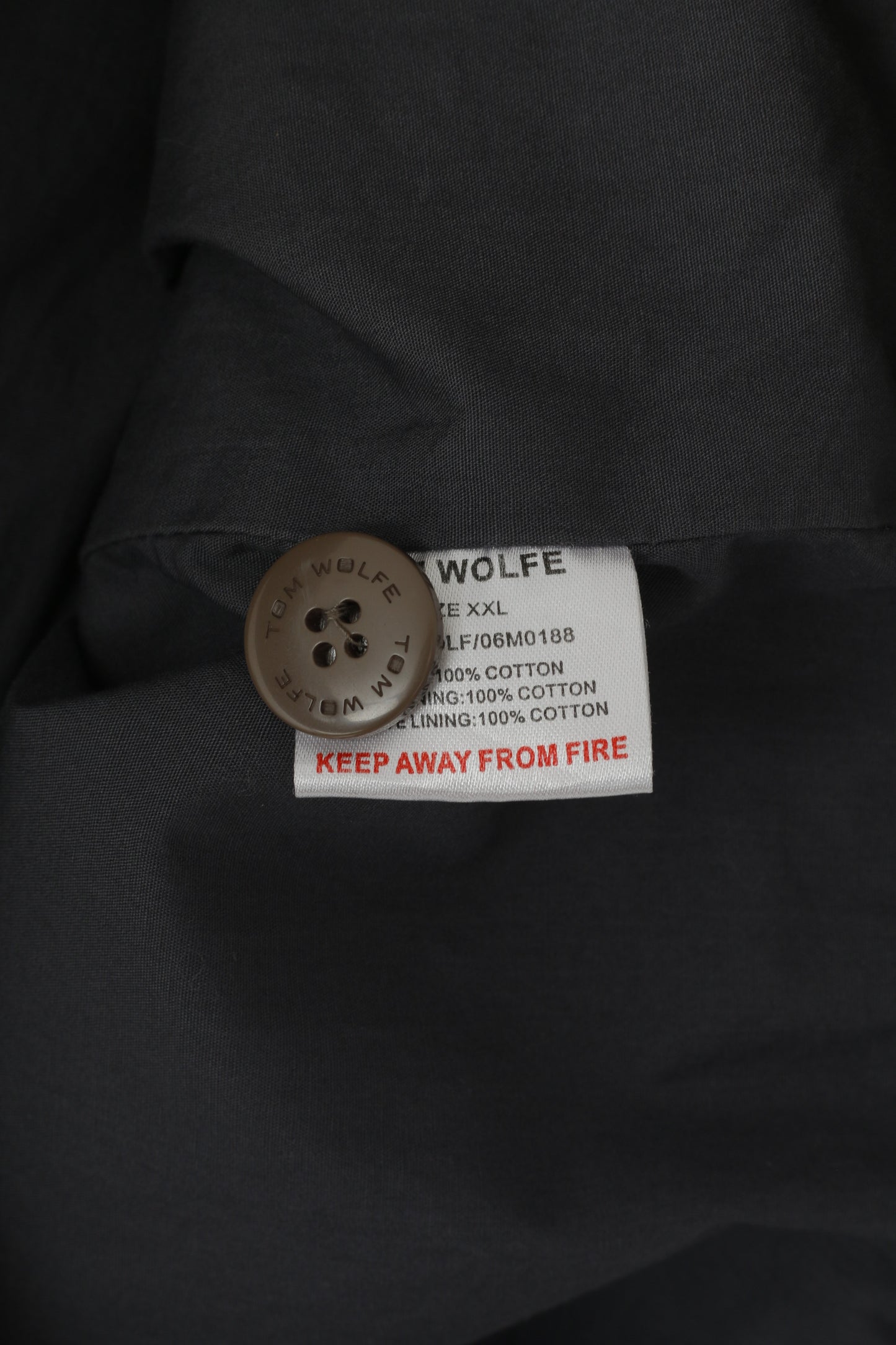 Tom Wolfe Hommes XXL (XL) Veste Kaki Army Full Zipper Coton Harrington Casual Top