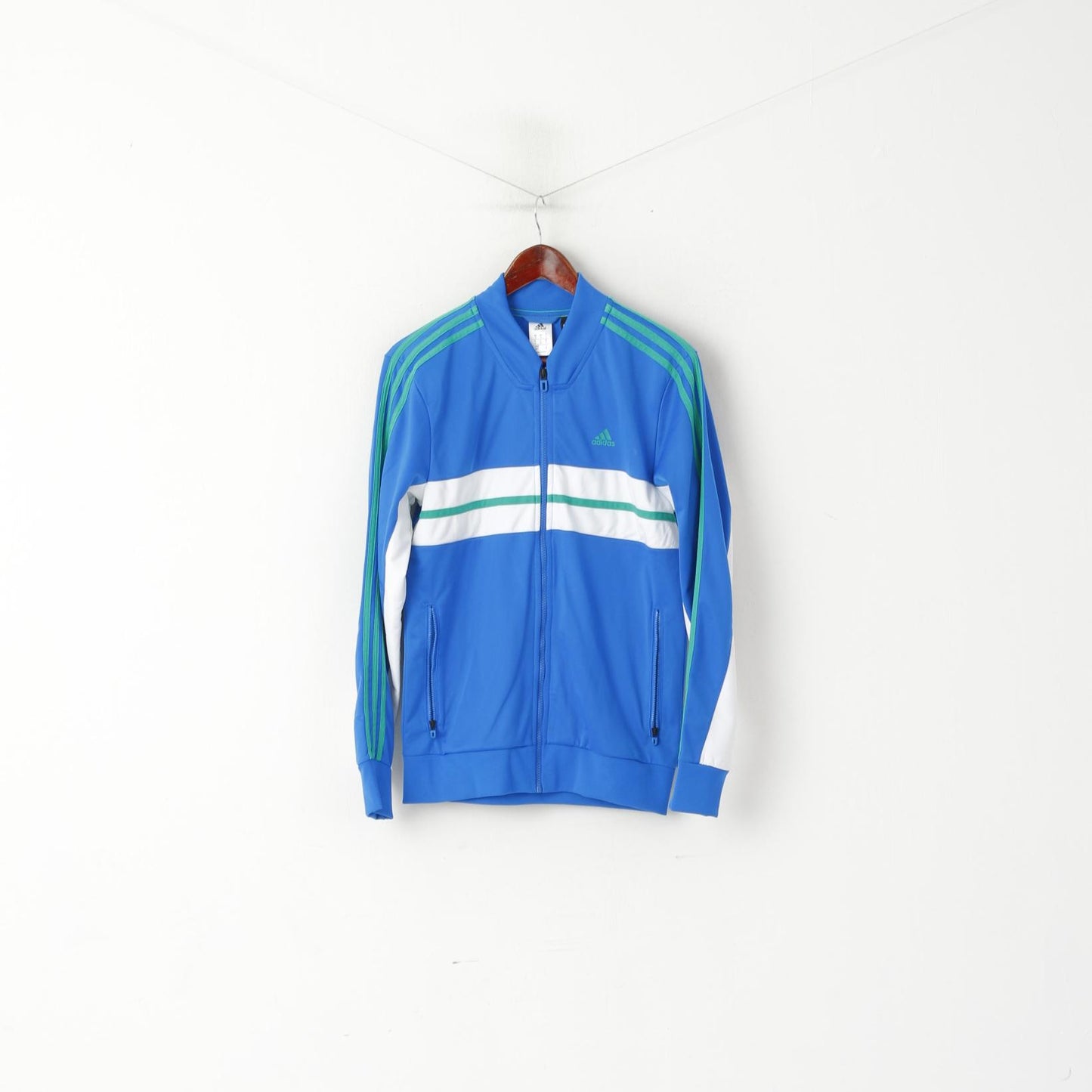 Adidas Men S Sweatshirt Bleu Brillant Climalite Full Zipper Activewear Track Top