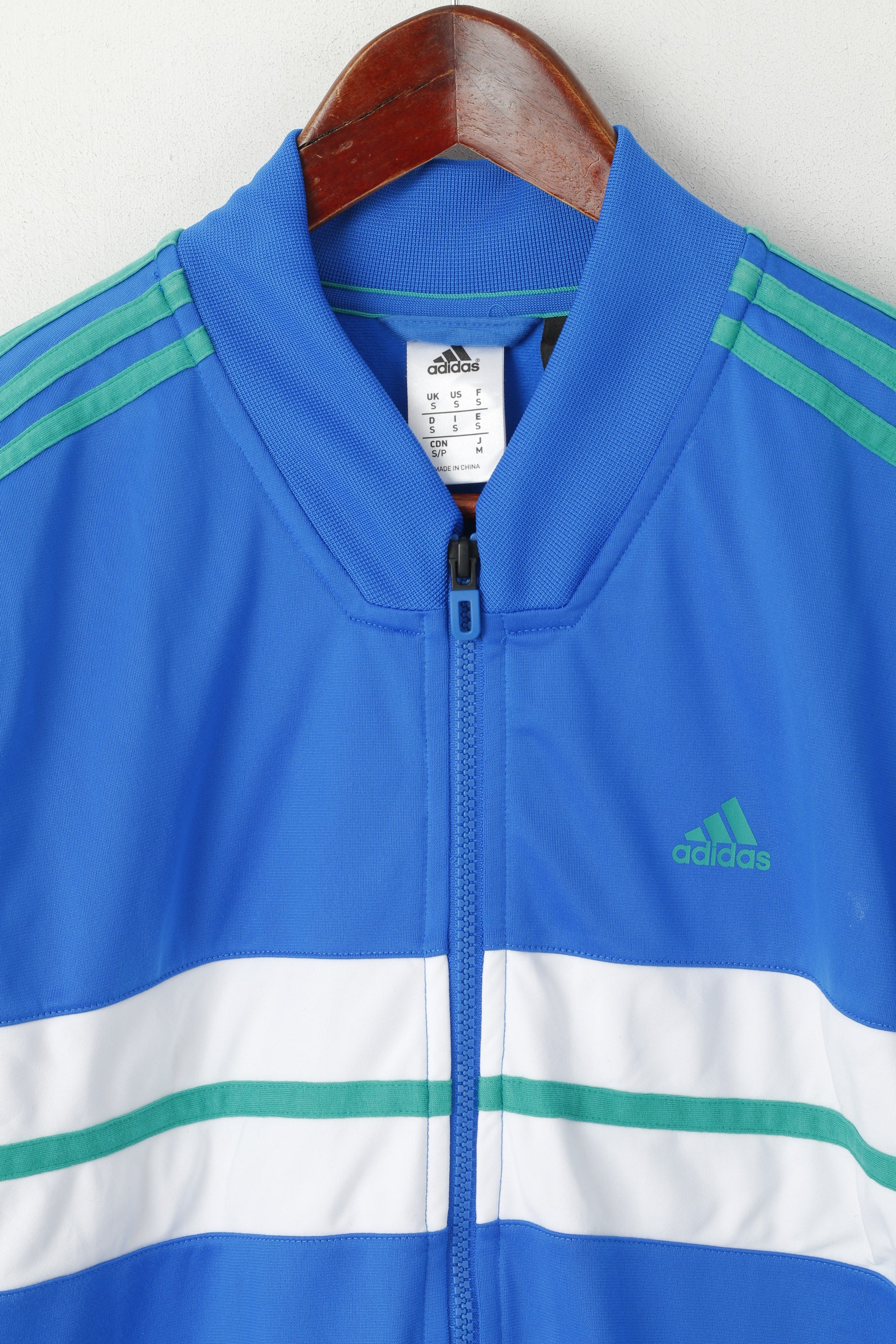 Felpa Adidas da uomo blu lucido Climalite con cerniera intera Activewear