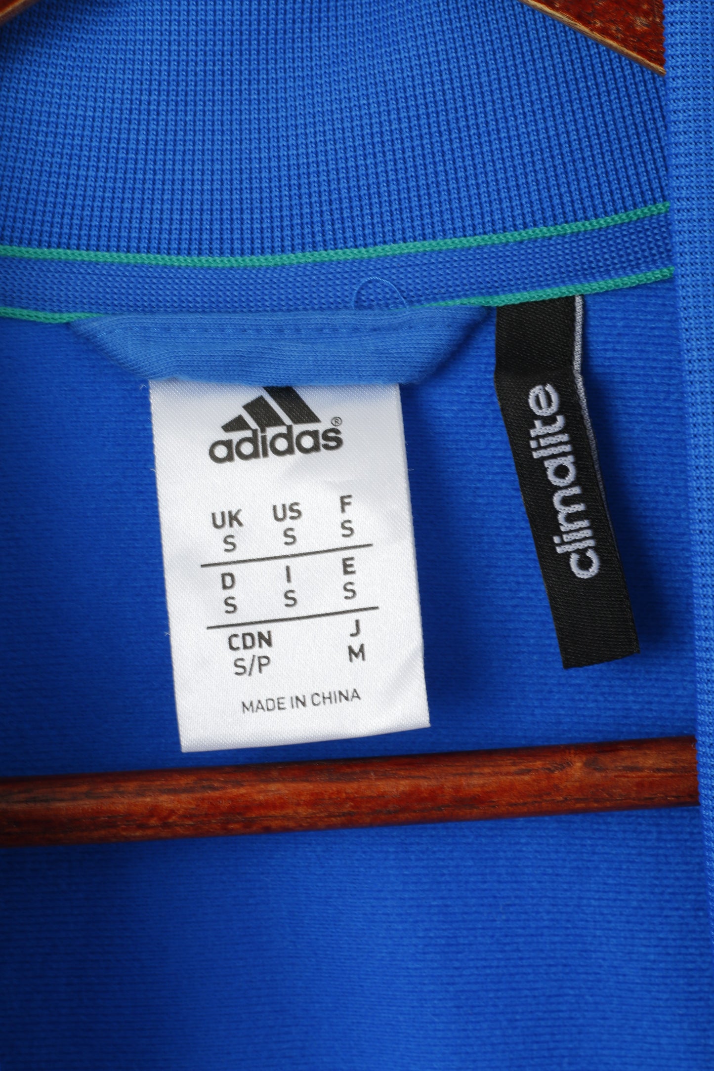 Felpa Adidas da uomo blu lucido Climalite con cerniera intera Activewear