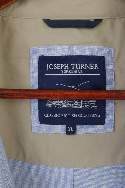 Joseph Turner Yorkshire Men XL Jacket Beige Classic Full Zip Lightweight Retro Top