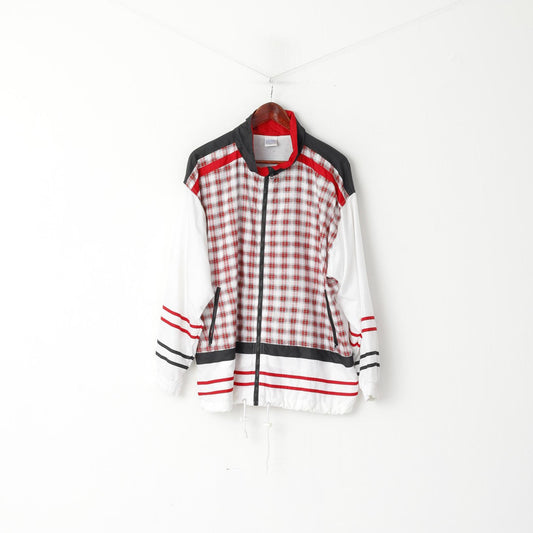 Etirel Le Style Sportif Mens XL Jacket Red Check  Lightweight Full Zipper Sport Top