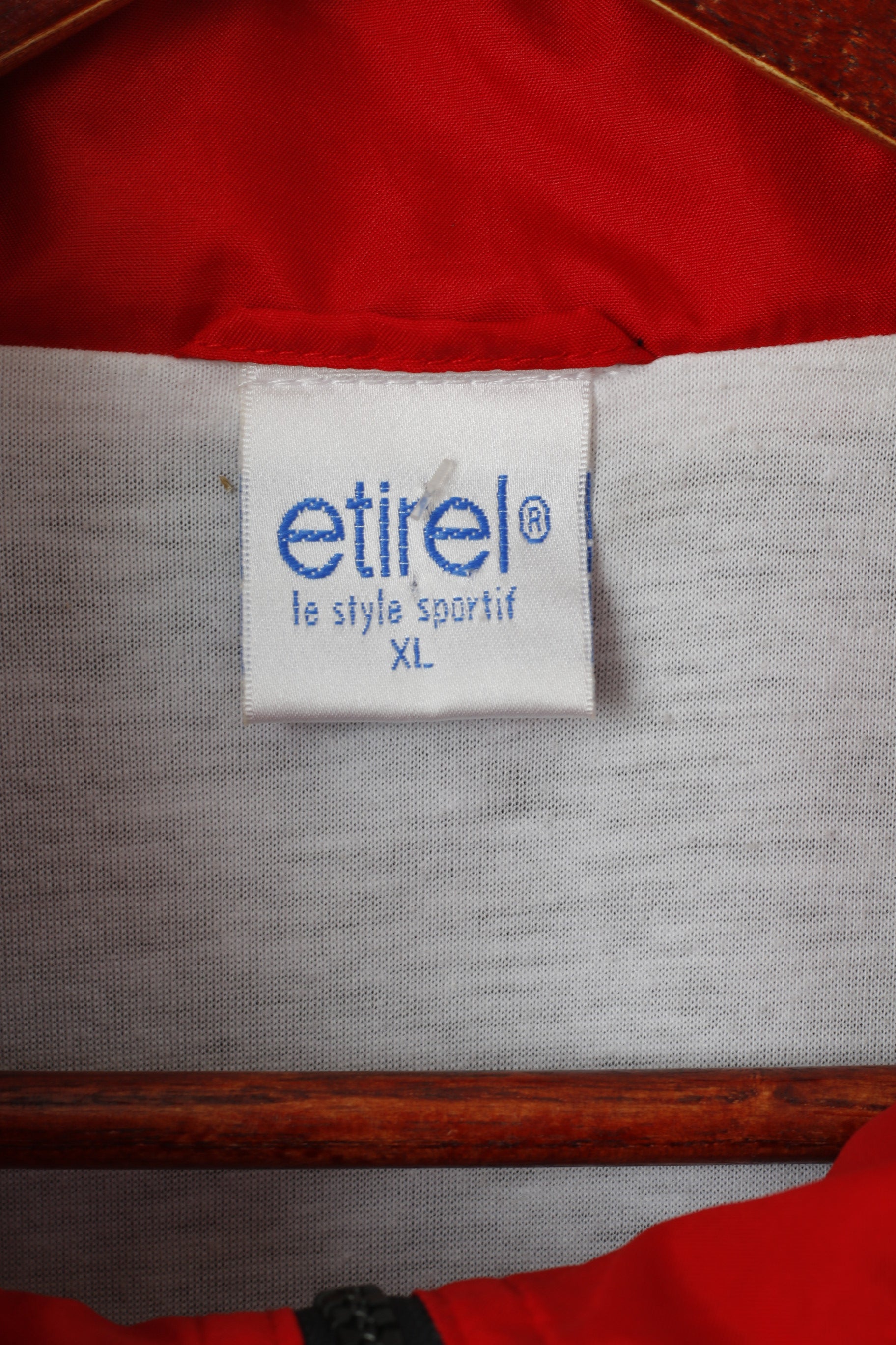 Etirel Le Style Sportif Veste XL pour homme Rouge à carreaux léger avec fermeture éclair complète