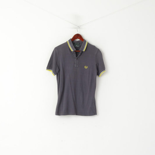 Fred Perry Hommes 38 XS Polo Gris Coton Édition Spéciale Italie Haut Classique