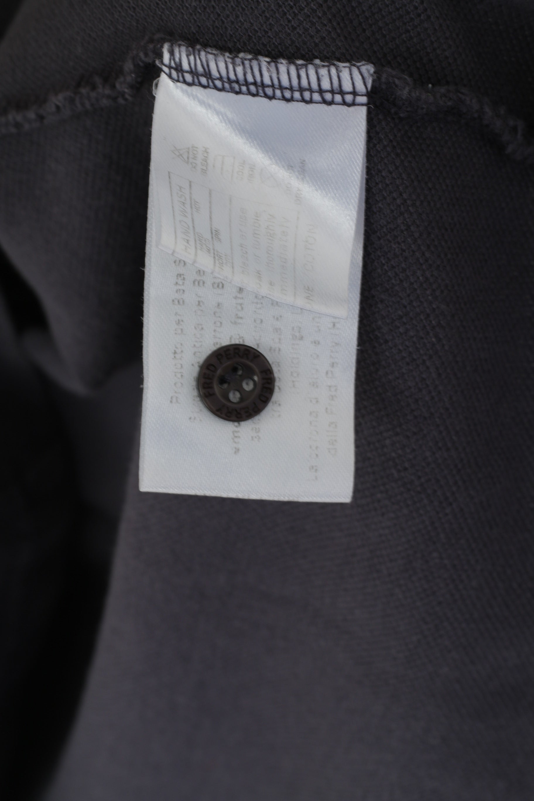 Fred Perry Hommes 38 XS Polo Gris Coton Édition Spéciale Italie Haut Classique