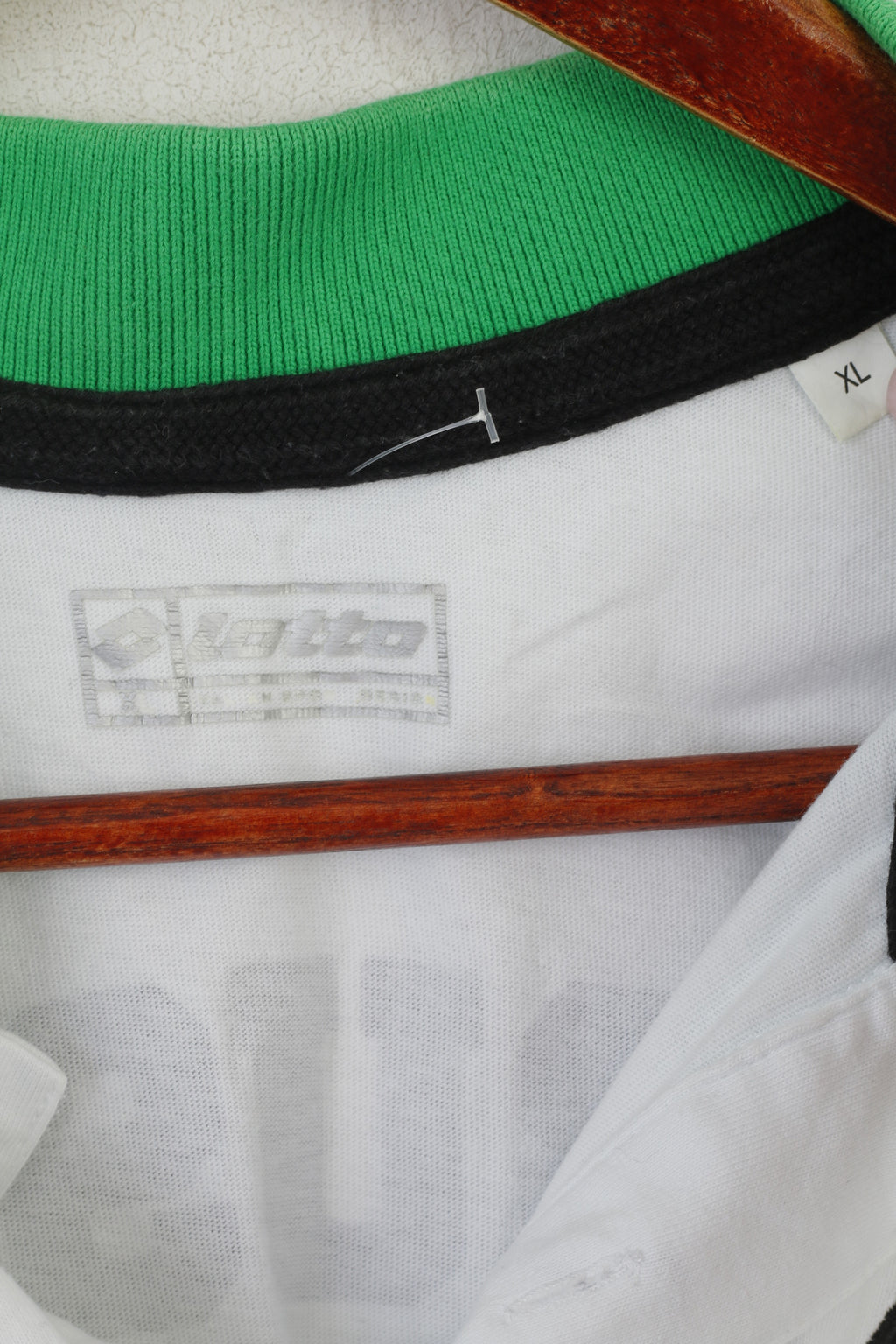 Lotto Borussia Mönchengladbach Men XL (L) Polo Shirt White Cotton Vintage Top
