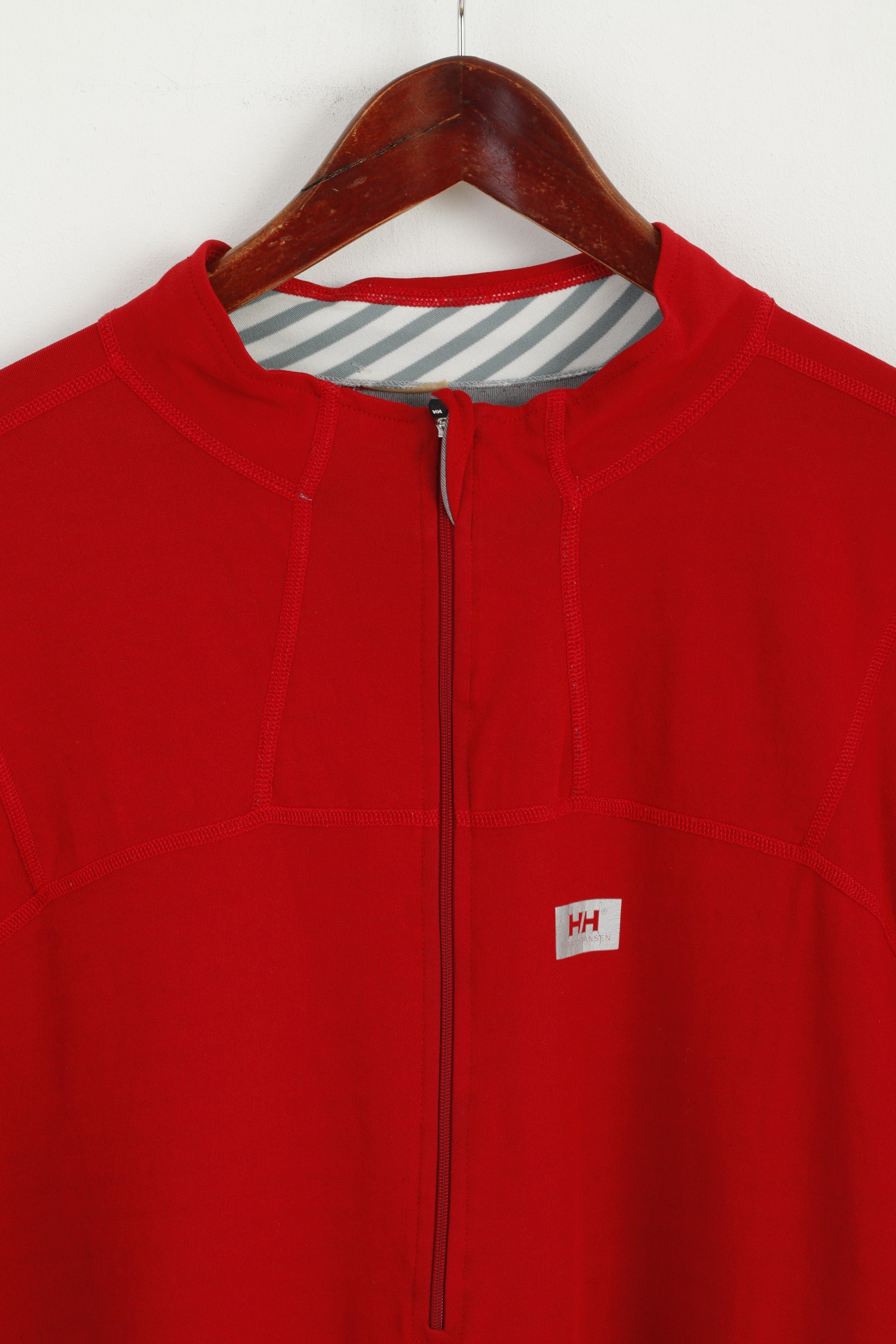 Helly Hansen Women XL Shirt Red Outdoor Lifa Versa Zip Neck Sailing Top