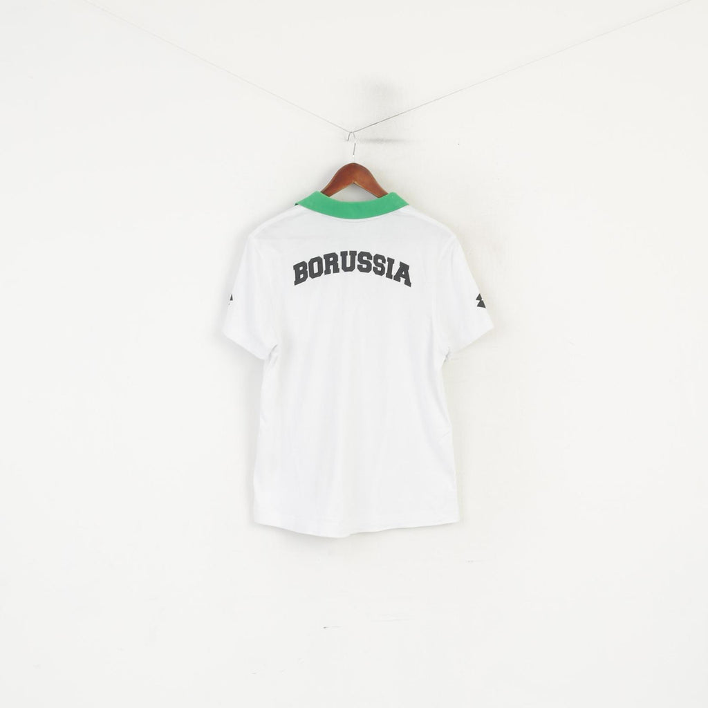 Lotto Borussia Mönchengladbach Men XL (L) Polo Shirt White Cotton Vintage Top