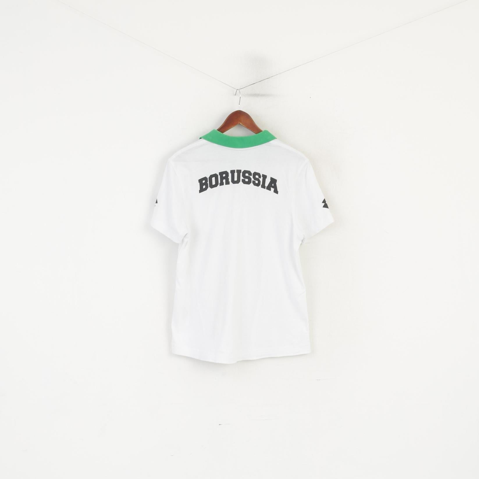 Lotto Borussia Mönchengladbach Men XL (L) Polo Shirt White Cotton Vintage Top