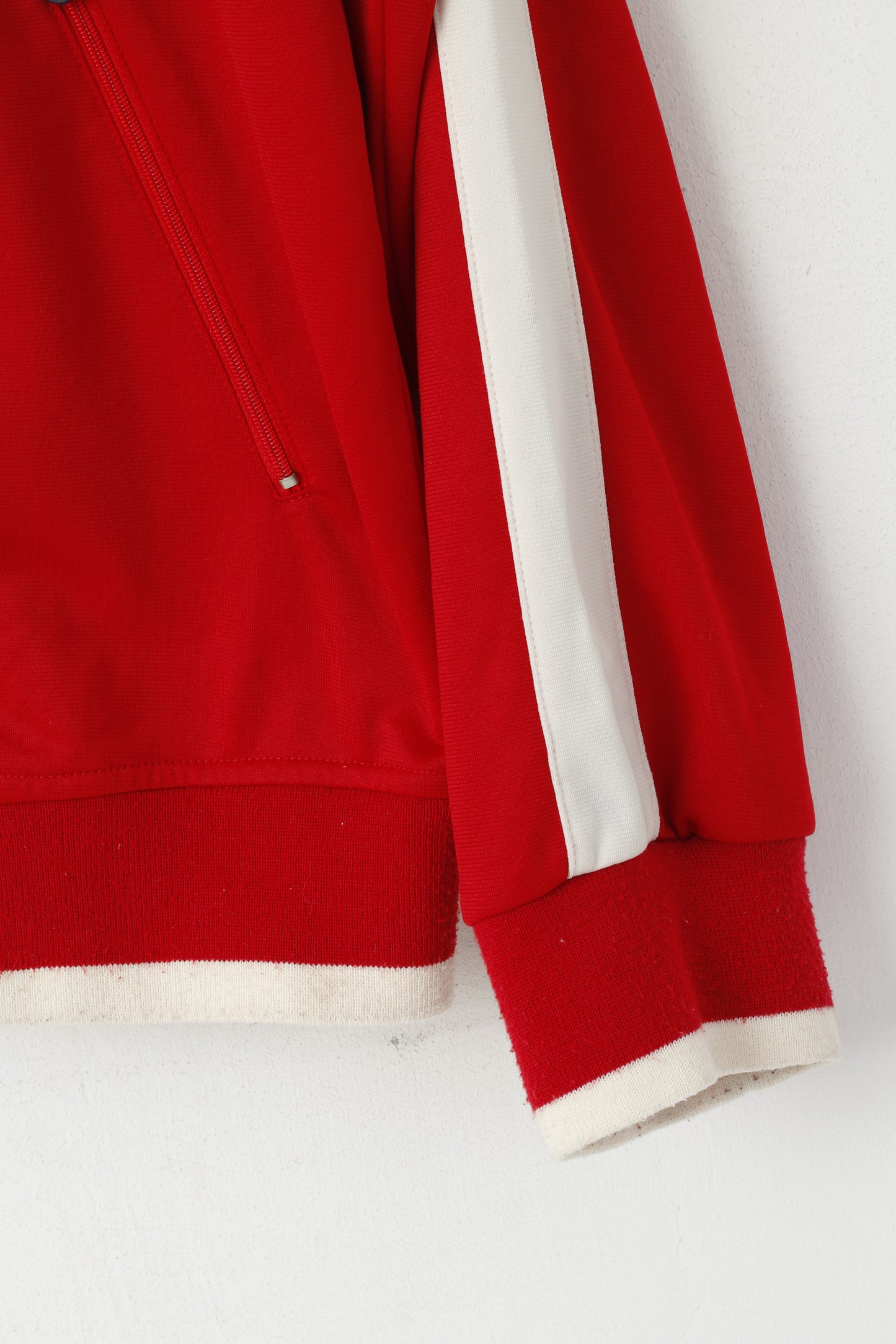 Umbro Men XL Sweatshirt Red Vintage England 1924 Shiny Full Zipper Track Top