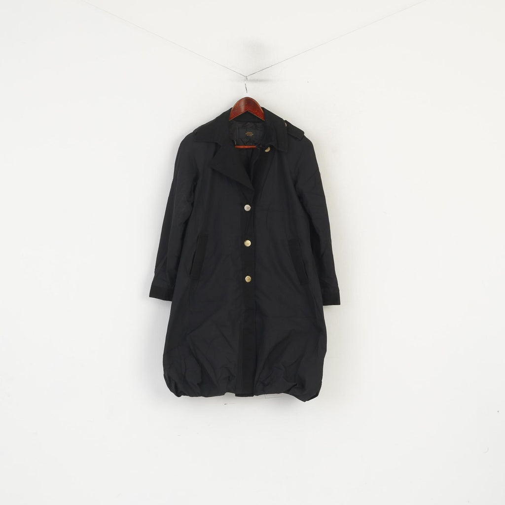 Mauro Grifoni Femmes 40 XS Manteau Noir Brillant Italie Design Léger Haut Décontracté