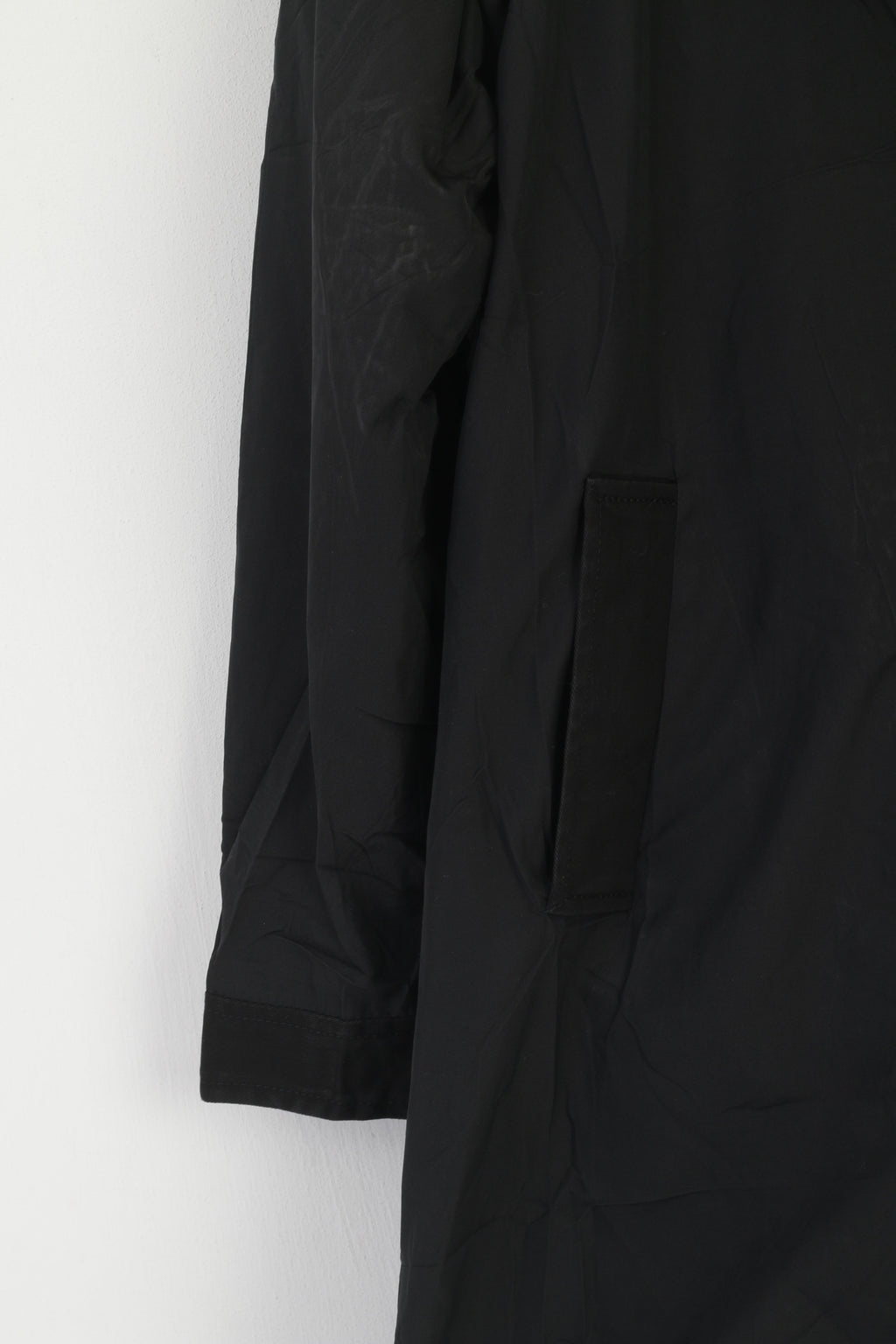 Mauro Grifoni Femmes 40 XS Manteau Noir Brillant Italie Design Léger Haut Décontracté