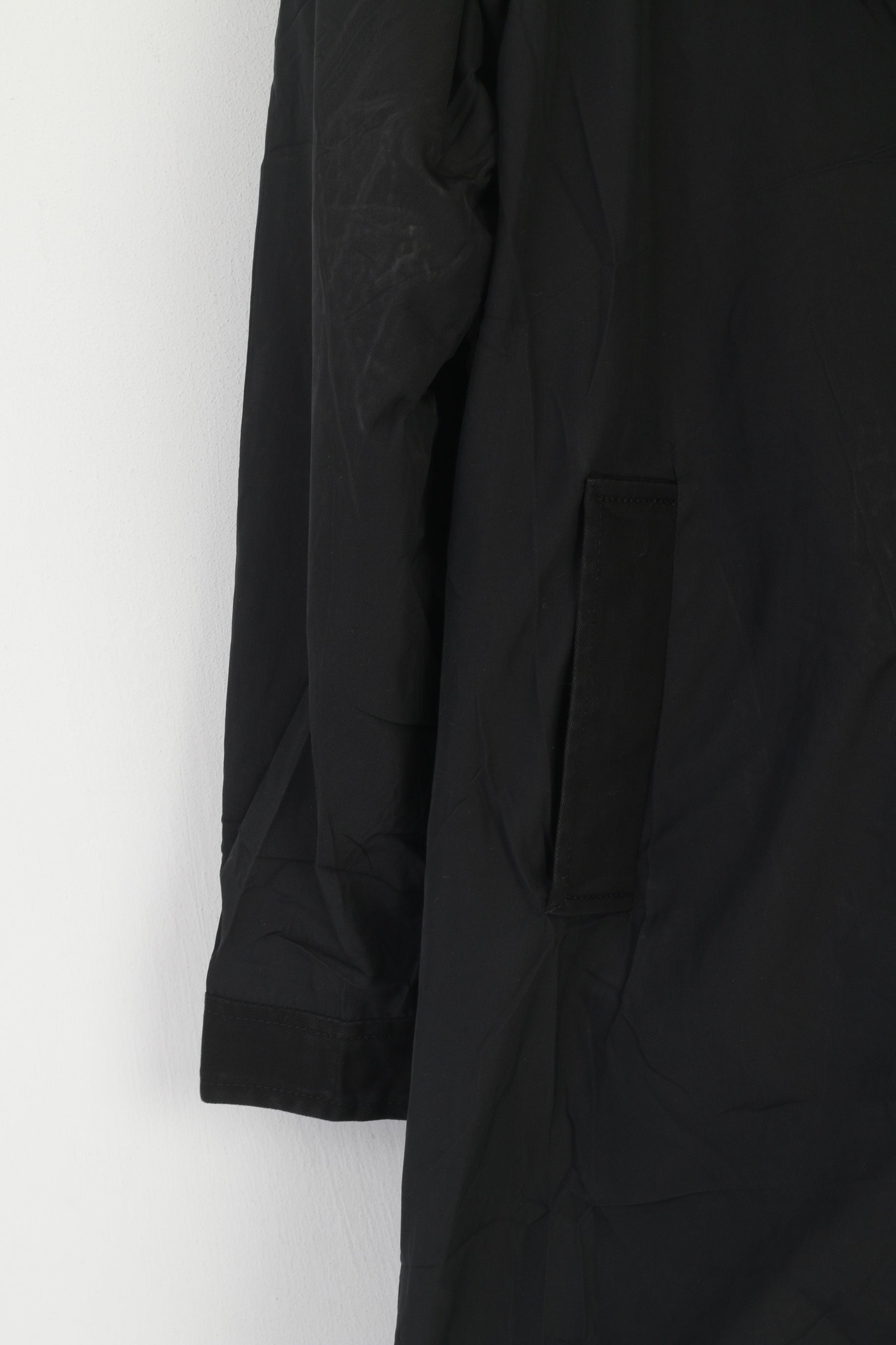 Mauro Grifoni Femmes 40 XS Manteau Noir Brillant Italie Design Léger Haut Décontracté