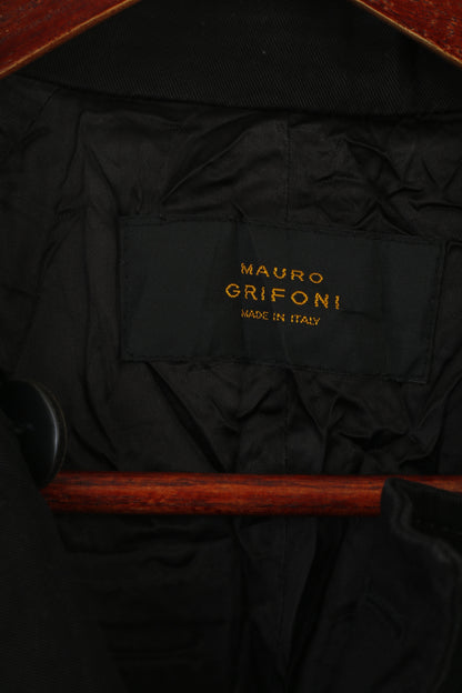 Mauro Grifoni Women 40 XS Coat Black Shiny Italy Design Lightweight Casual Top