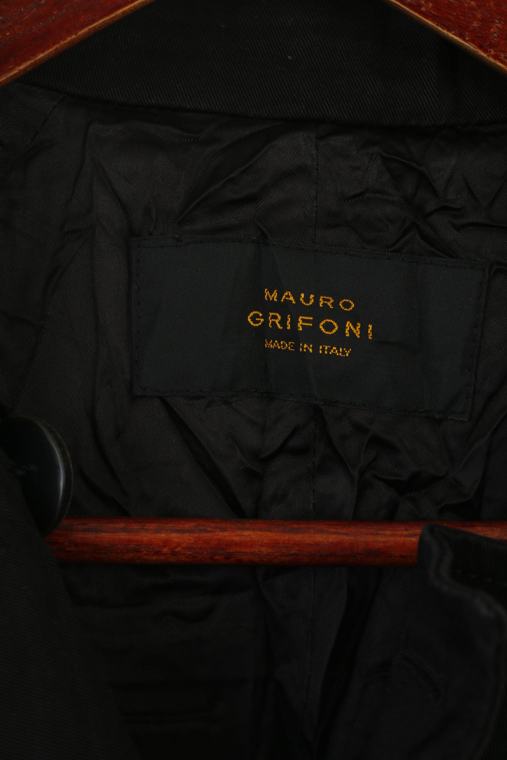 Mauro Grifoni Femmes 40 XS Manteau Noir Brillant Italie Design Léger Haut Décontracté