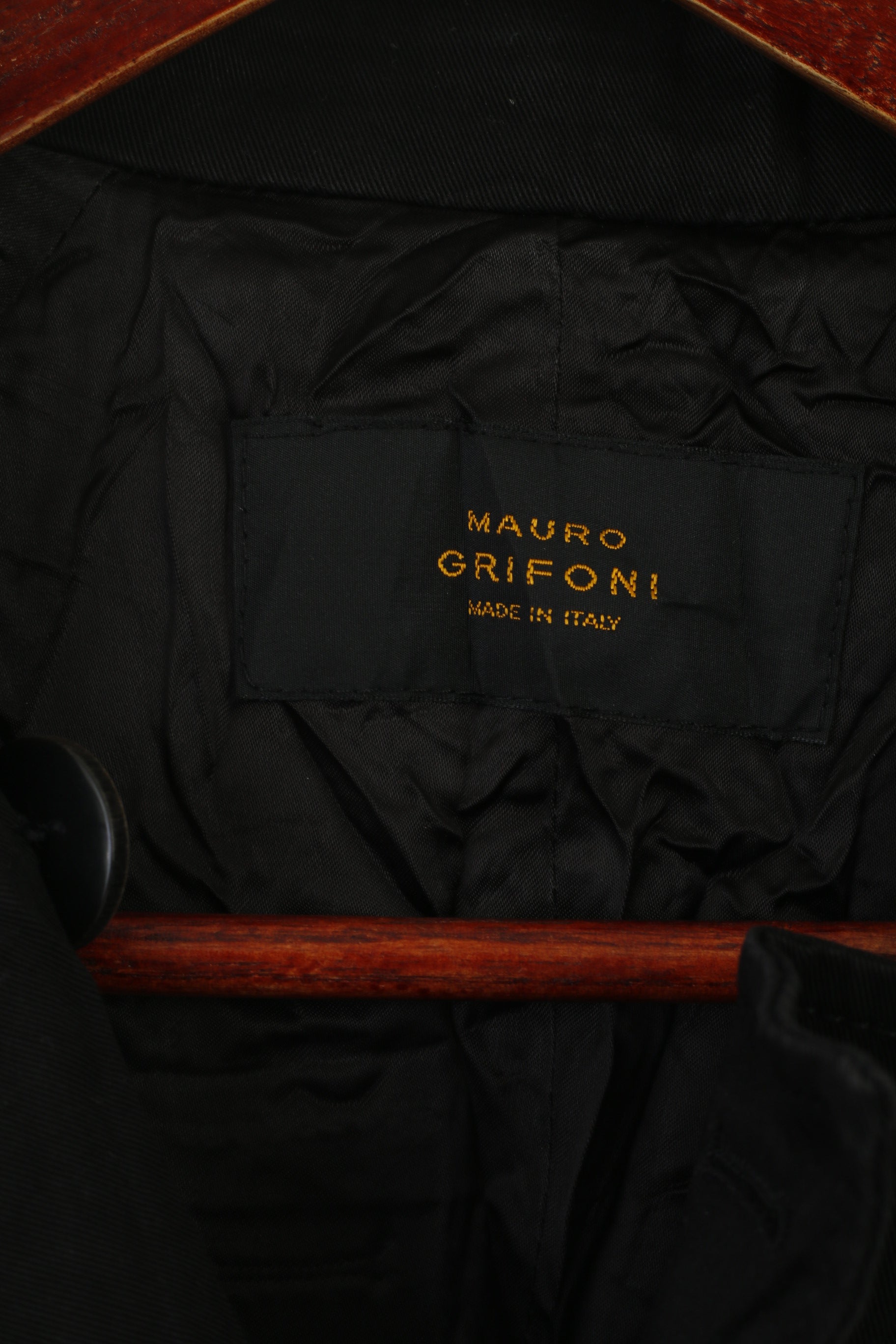 Mauro Grifoni Femmes 40 XS Manteau Noir Brillant Italie Design Léger Haut Décontracté