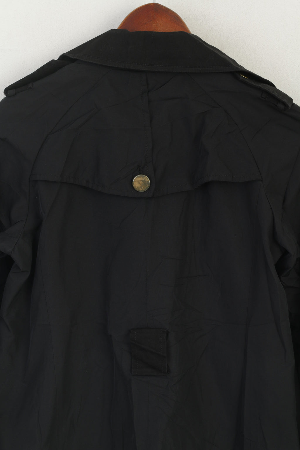 Mauro Grifoni Femmes 40 XS Manteau Noir Brillant Italie Design Léger Haut Décontracté