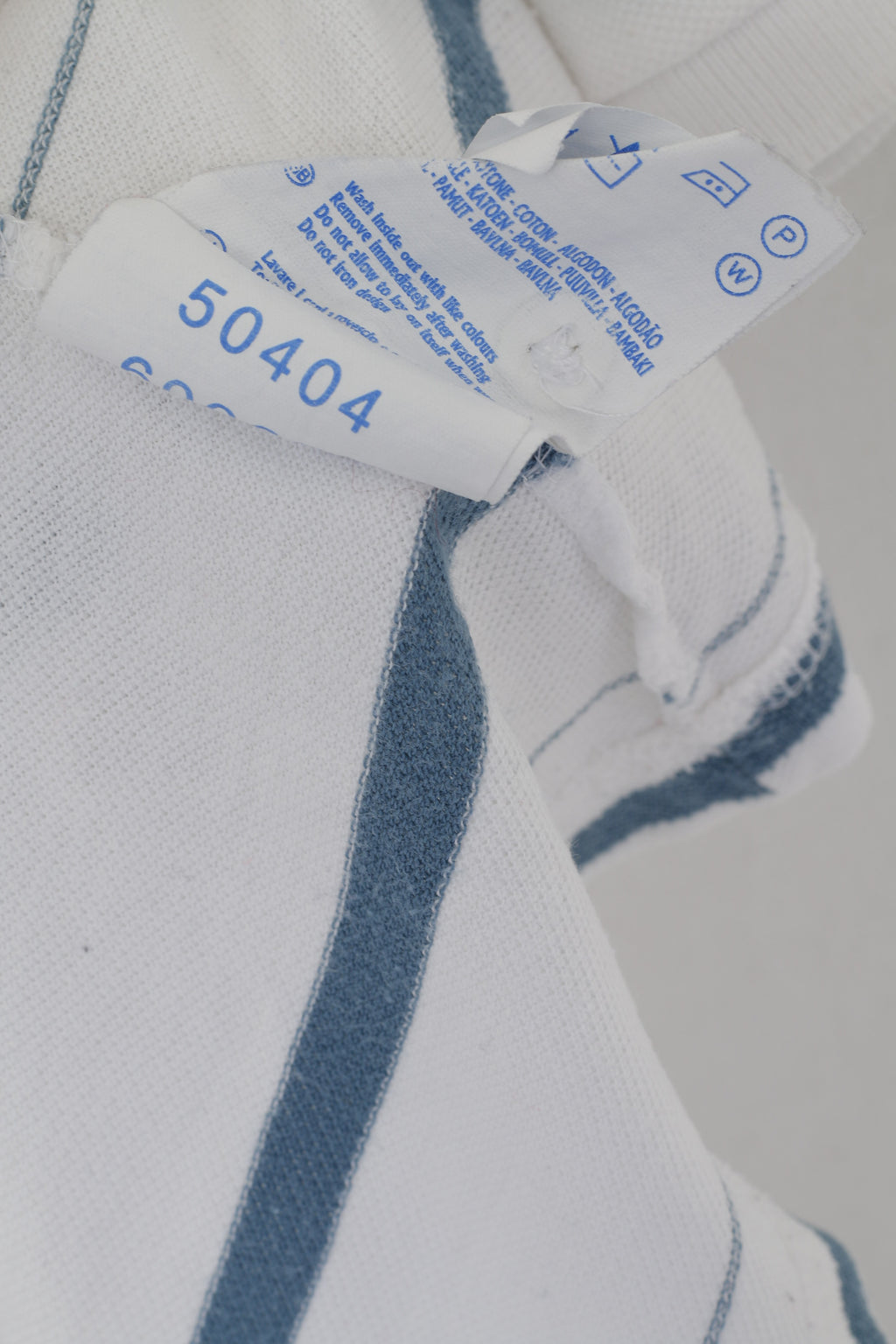 Champion Men M Polo Shirt White Cotton Striped Short Sleeve Sport Top