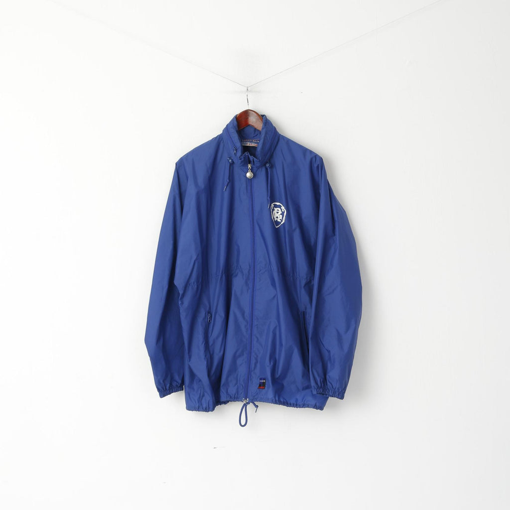 Jeantex Team Wear Men L Jacket Navy Nylon Waterproof Roskilde Hidden Hood Top