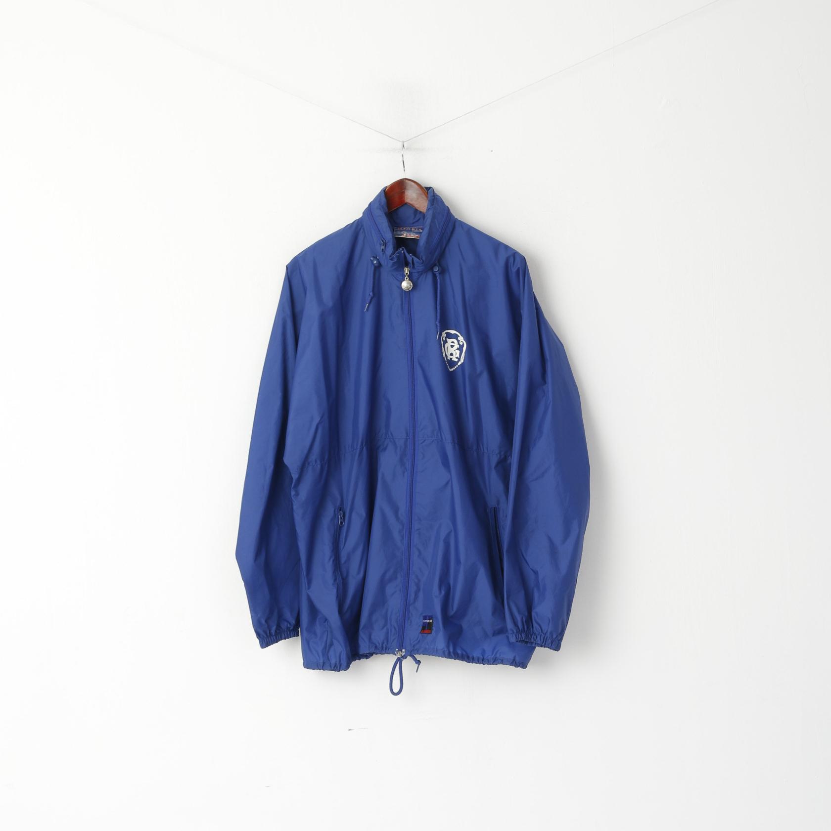 Jeantex Team Wear Men L Jacket Navy Nylon Waterproof Roskilde Hidden Hood Top