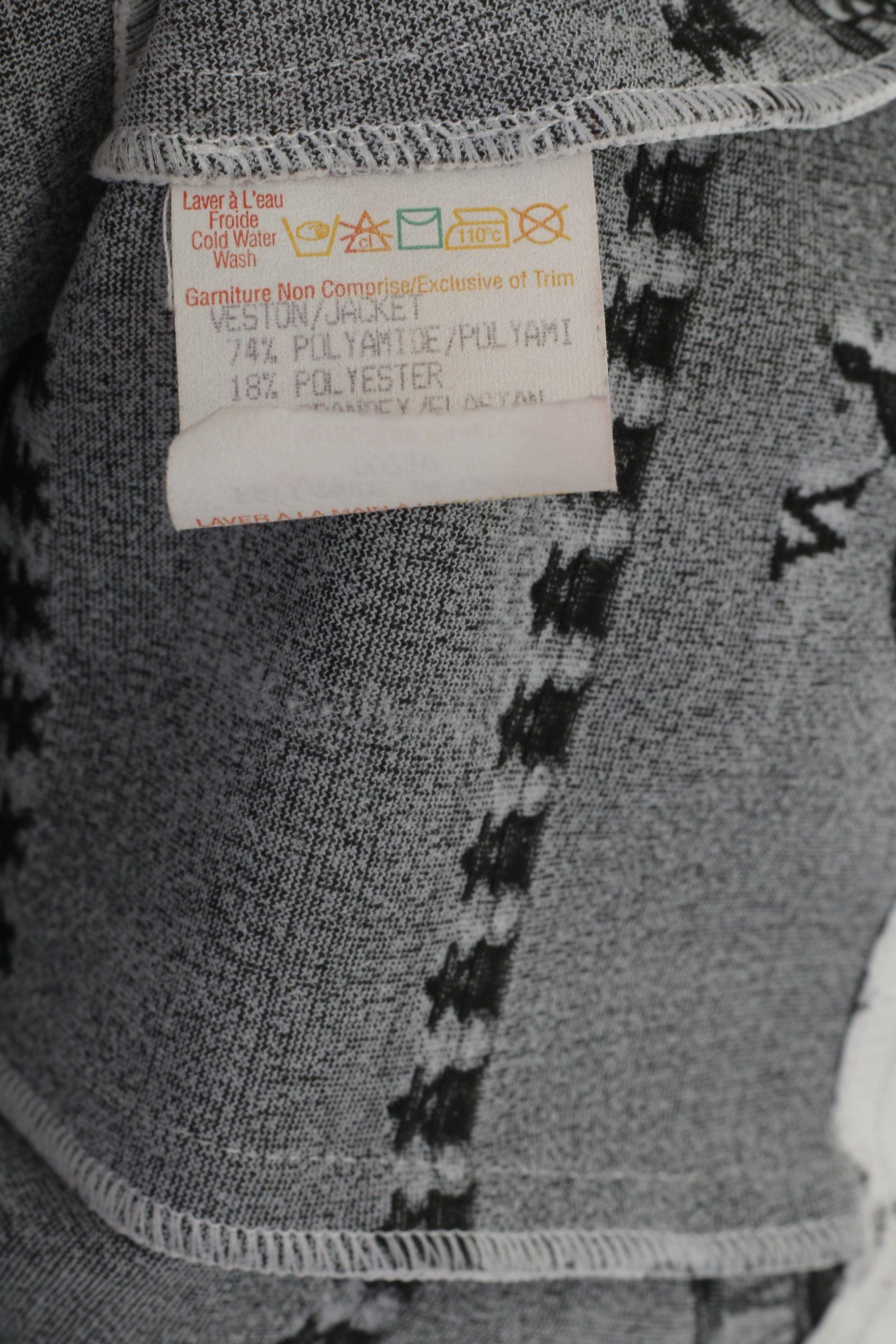 Joseph Ribkoff Women 16 44 Blazer White Nylon Marine Full Zip Cropped Jacket