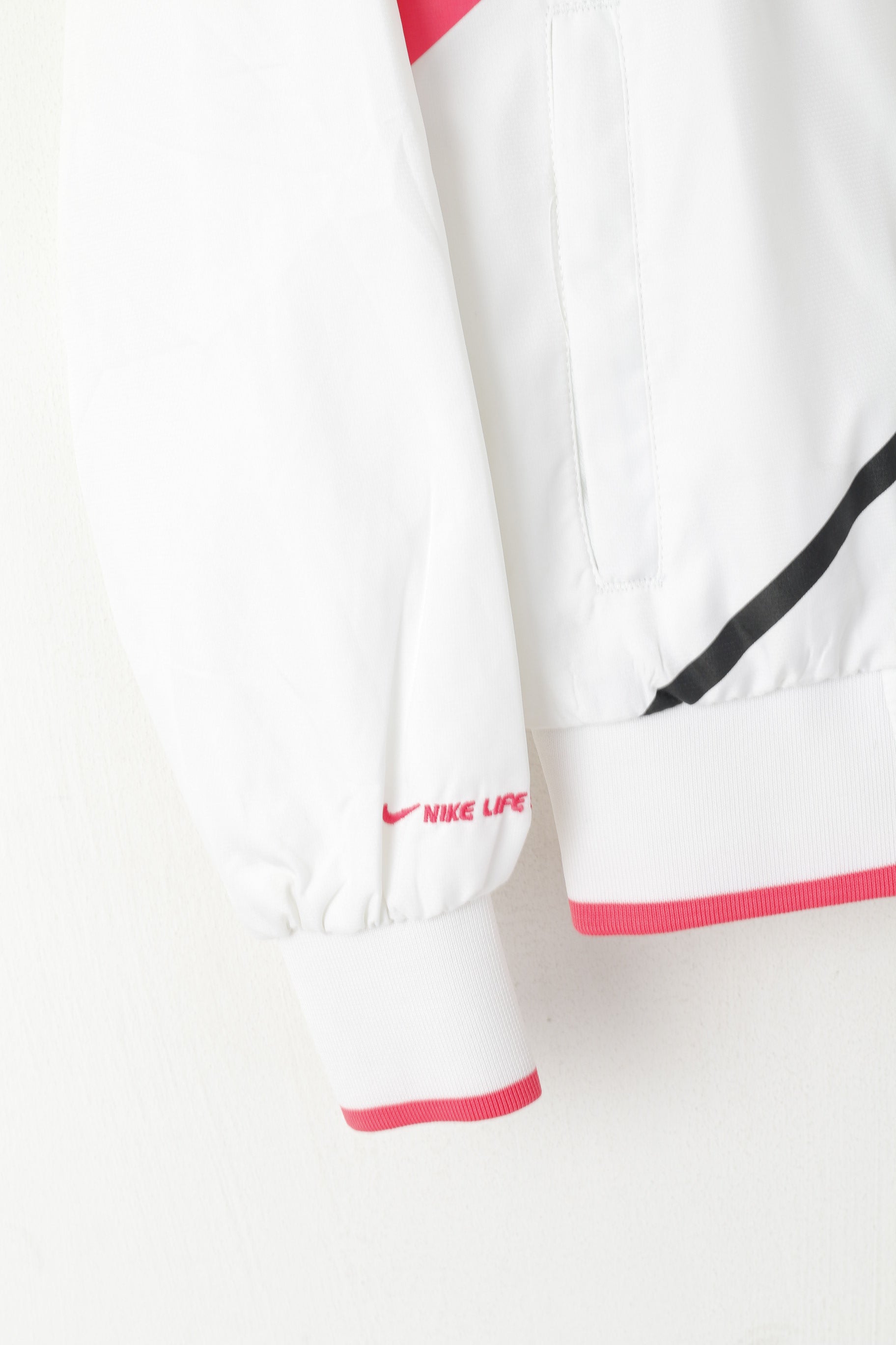 Nike Femme 40/42 M Veste Blanc Activewear Retro Full Zipper Track Top