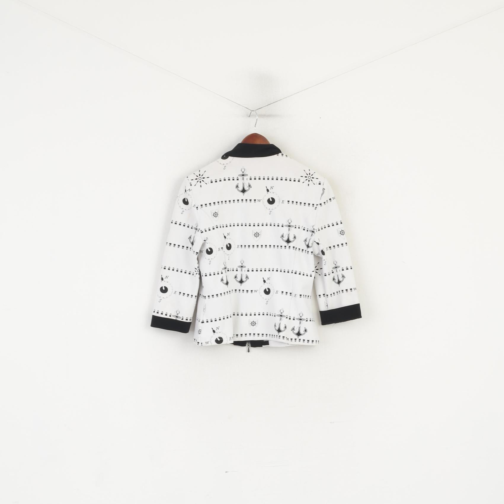 Joseph Ribkoff Donna 16 44 Blazer Giacca corta con zip intera in nylon bianco marino