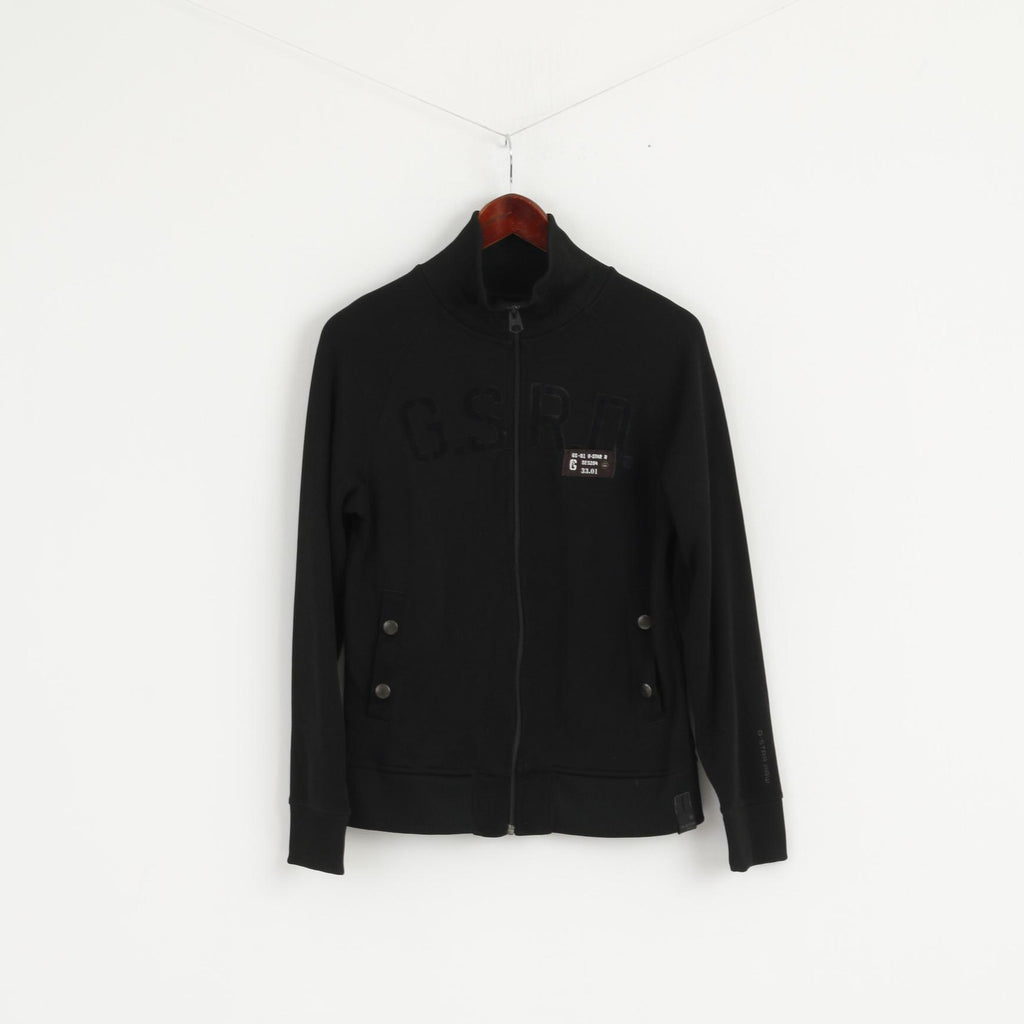 G-STAR RAW Femmes M Sweatshirt Noir Zip Up Fit Trainer Cardigan Top