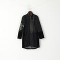St. Martins Scandanavian Design Femmes M Manteau Noir Coton Classique Pleine Fermeture Éclair Top