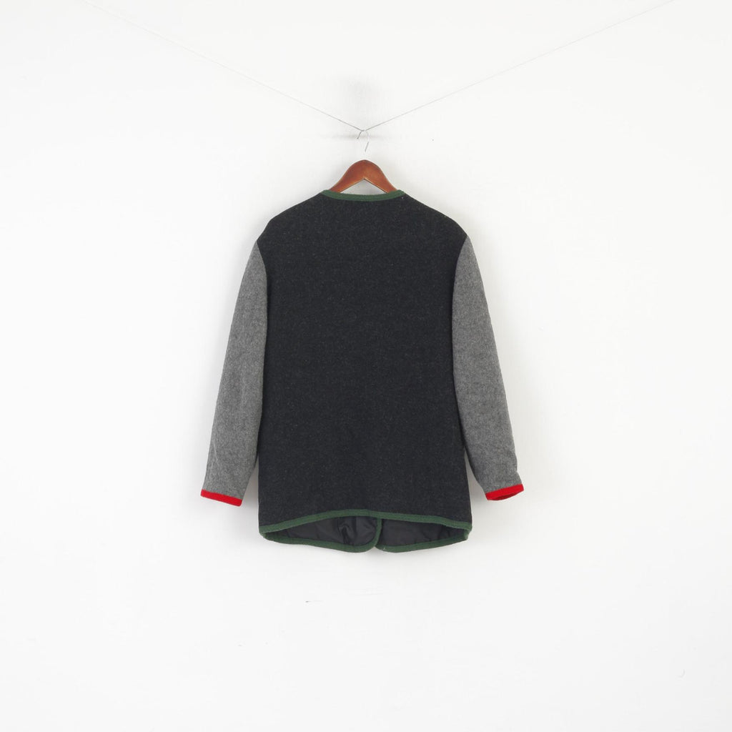 Meico Landhaus Donna 44 18 XL Maglione Grigio Tirol Trachten Spalline Vintage Top