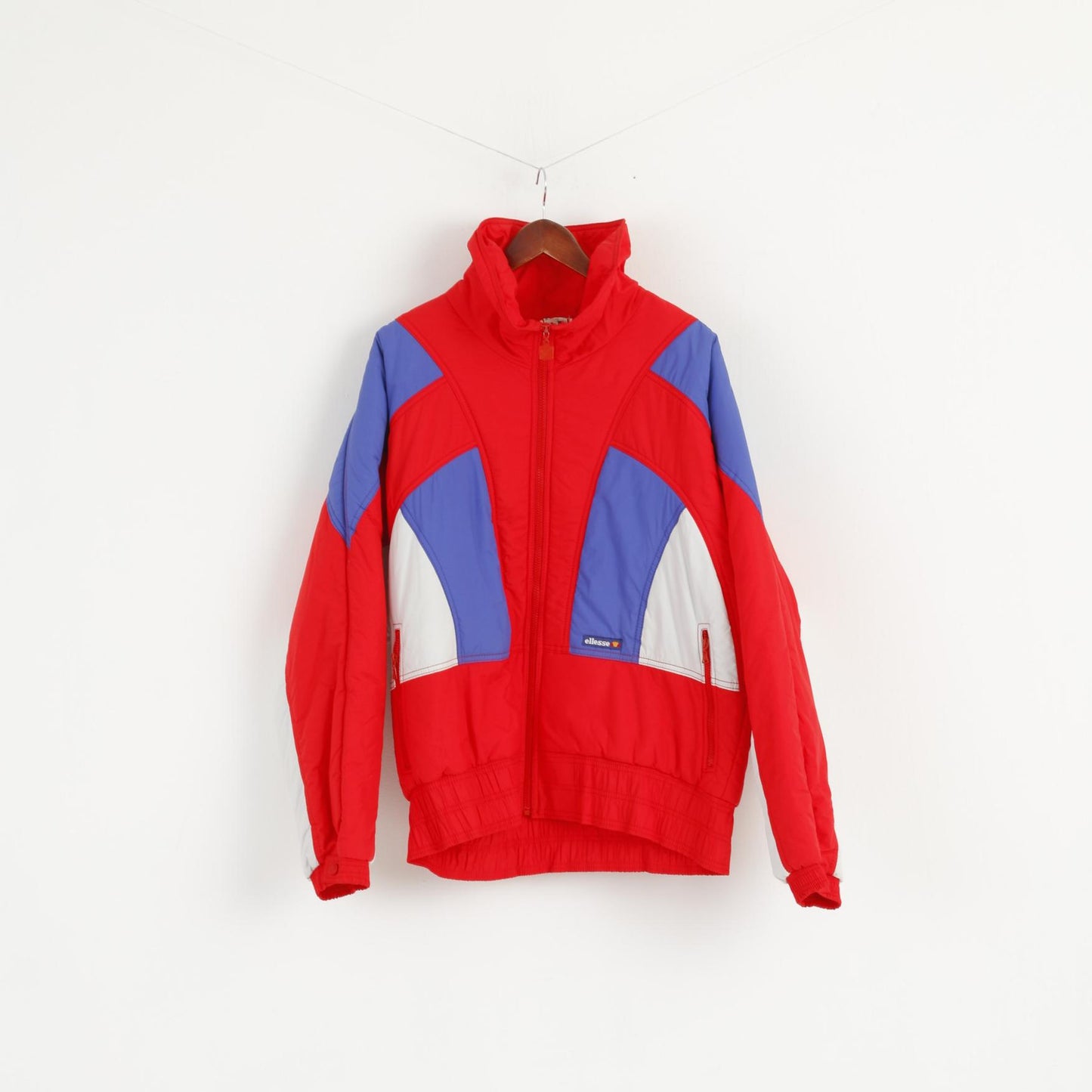 MICRO By Ellesse Men 54 L Jacket Ski Red Nylon Waterproof Italy Vintage 80s