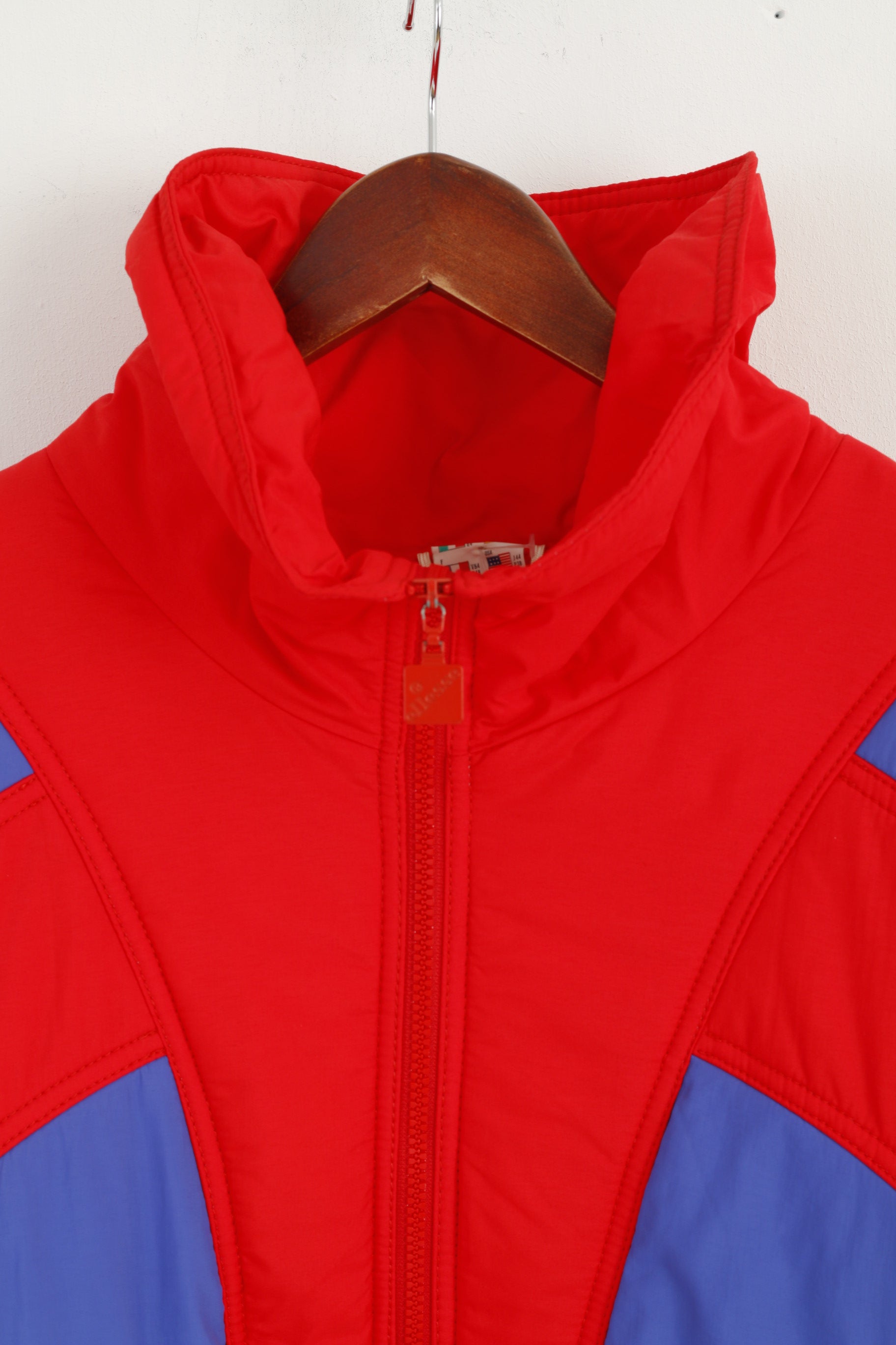 MICRO By Ellesse Men 54 L Jacket Ski Red Nylon Waterproof Italy Vintage 80s