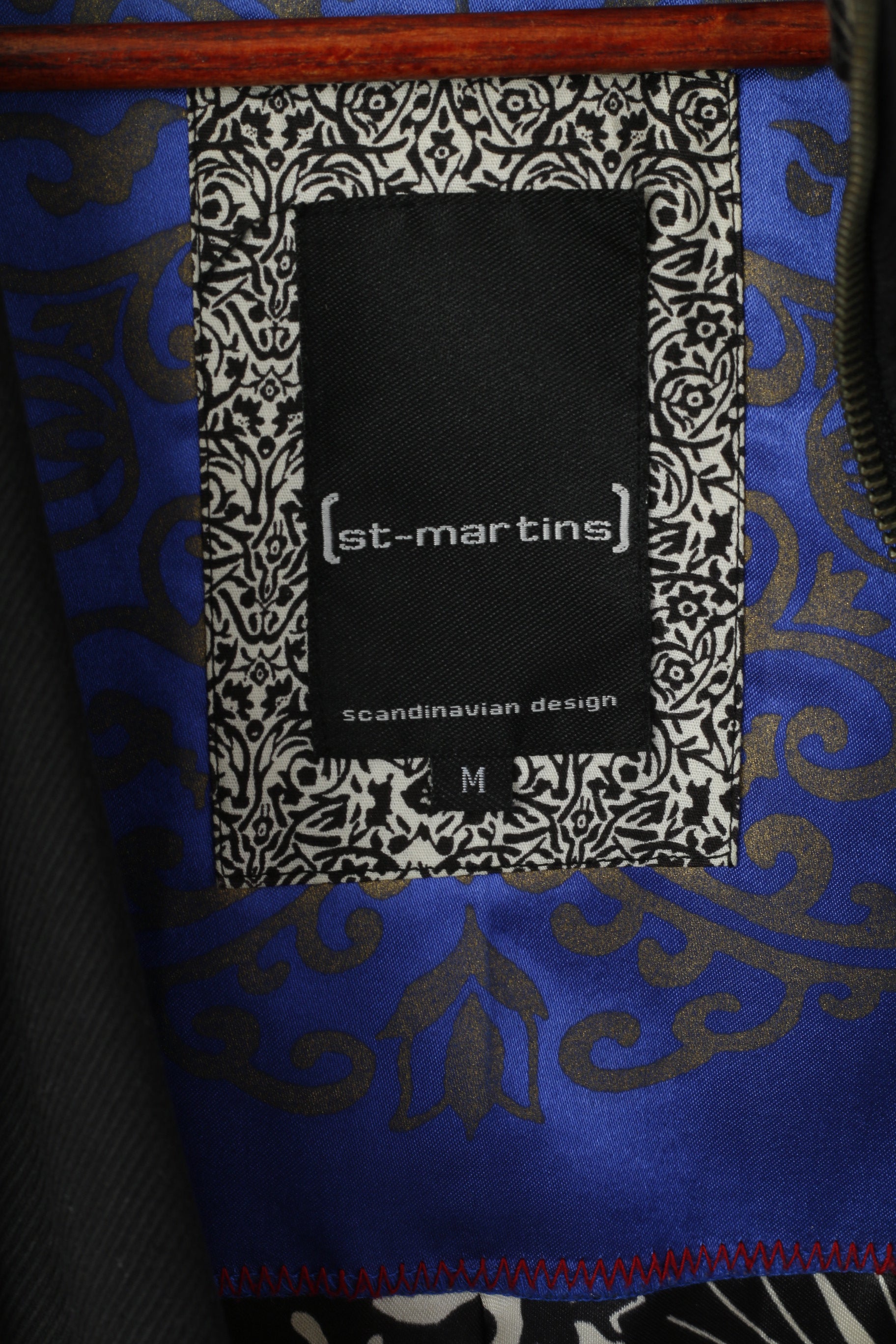 St. Martins Scandanavian Design Women M Coat Black Cotton Classic Full Zipper Top