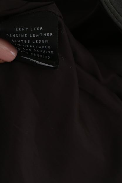 Arma Women 36 8 S Jacket Brown Soft Leather Full Zip Retro Belted Biker Coat