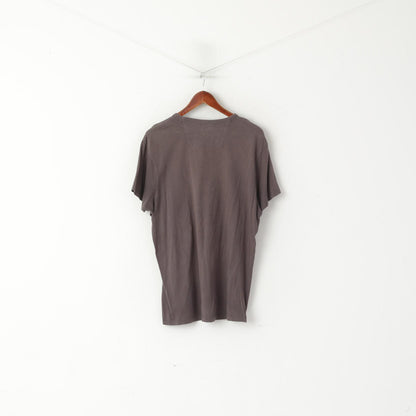 T-shirt Ben Sherman da uomo XL in cotone grigio con grafica Rock'n Roll City Top