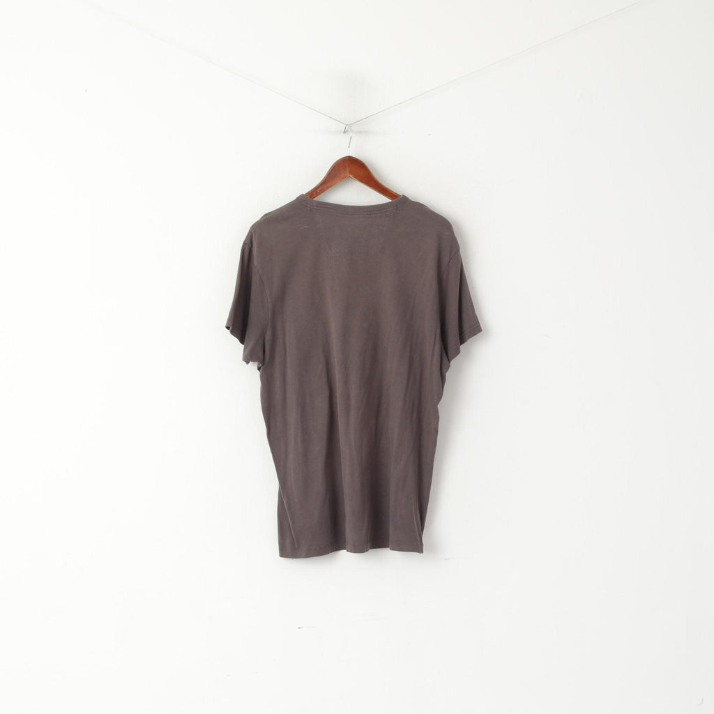 Ben Sherman Men XL T- Shirt Grey Cotton Graphic Rock'n Roll City Top