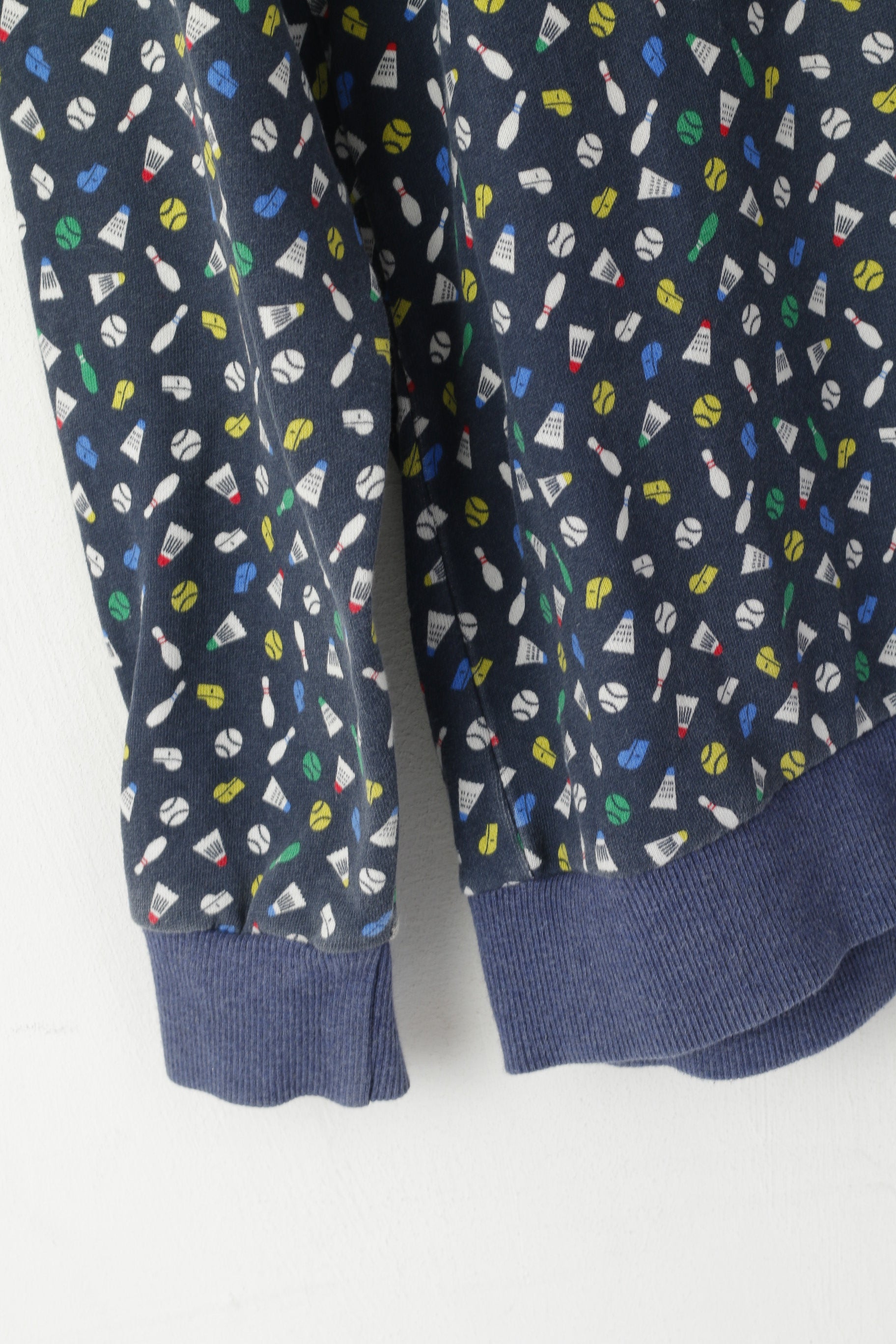 Moods Of Norway Cocktail Sports Women XL Sweatshirt Blue Tennis Print Cotton Top