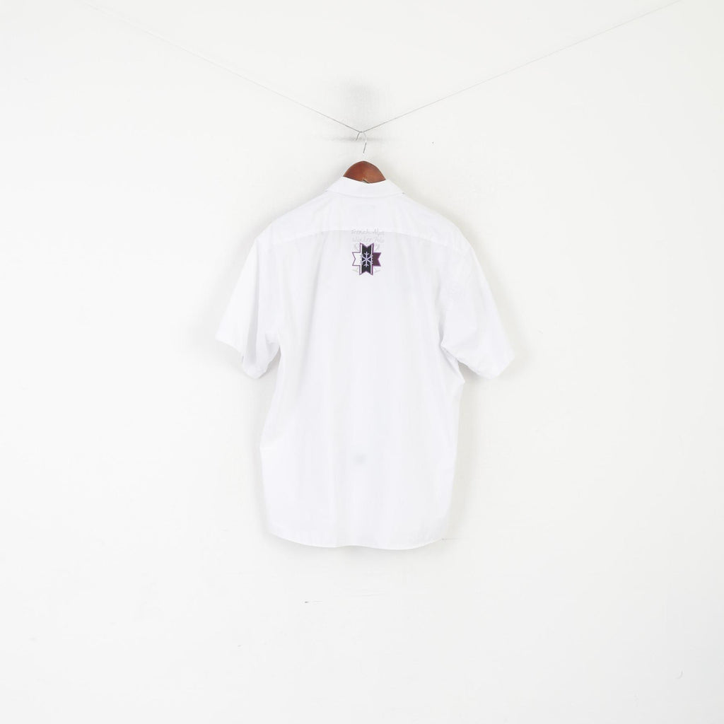 La Martina Homme XXL Chemise décontractée Blanc Coton #4 Polo Argentino Alpes Françaises Haut