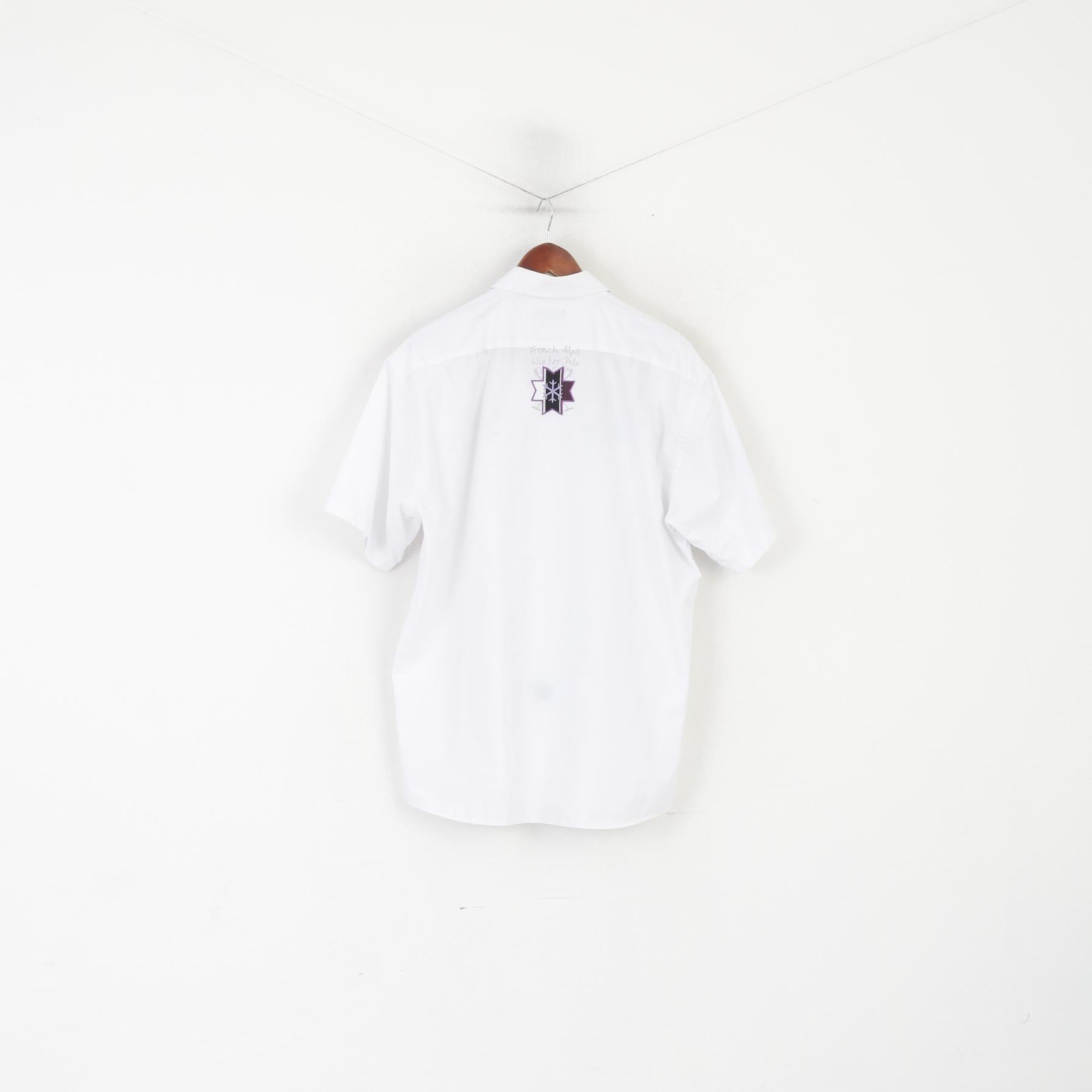 La Martina Homme XXL Chemise décontractée Blanc Coton #4 Polo Argentino Alpes Françaises Haut