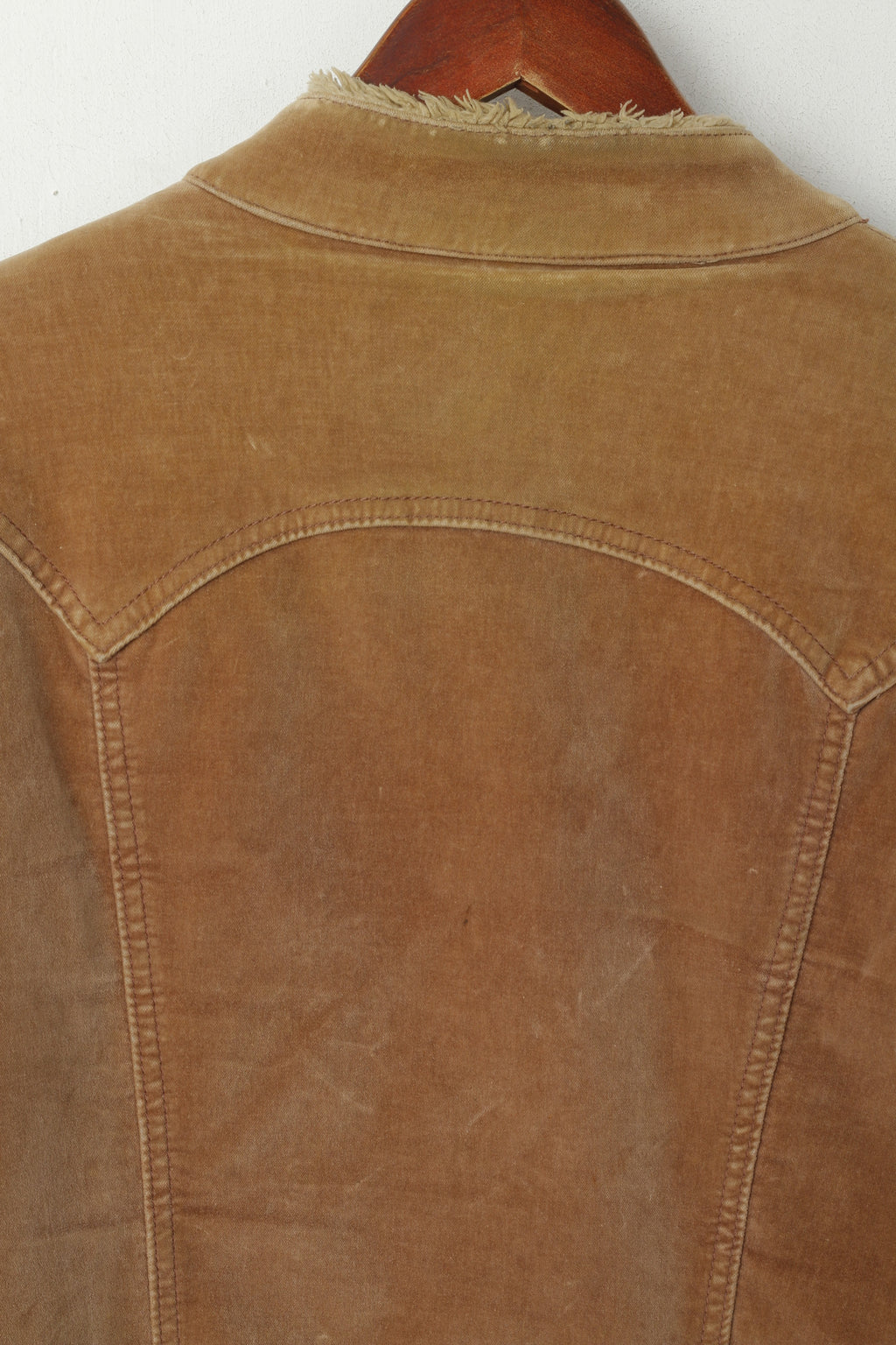 GAP Femme L Veste Marron Coton Marron Boho Stretch Fit Snap Warm Top