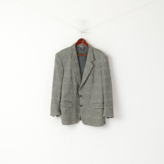 Durban Uomo 50 40 Blazer Grigio Vintage Giacca monopetto in misto lana e cashmere