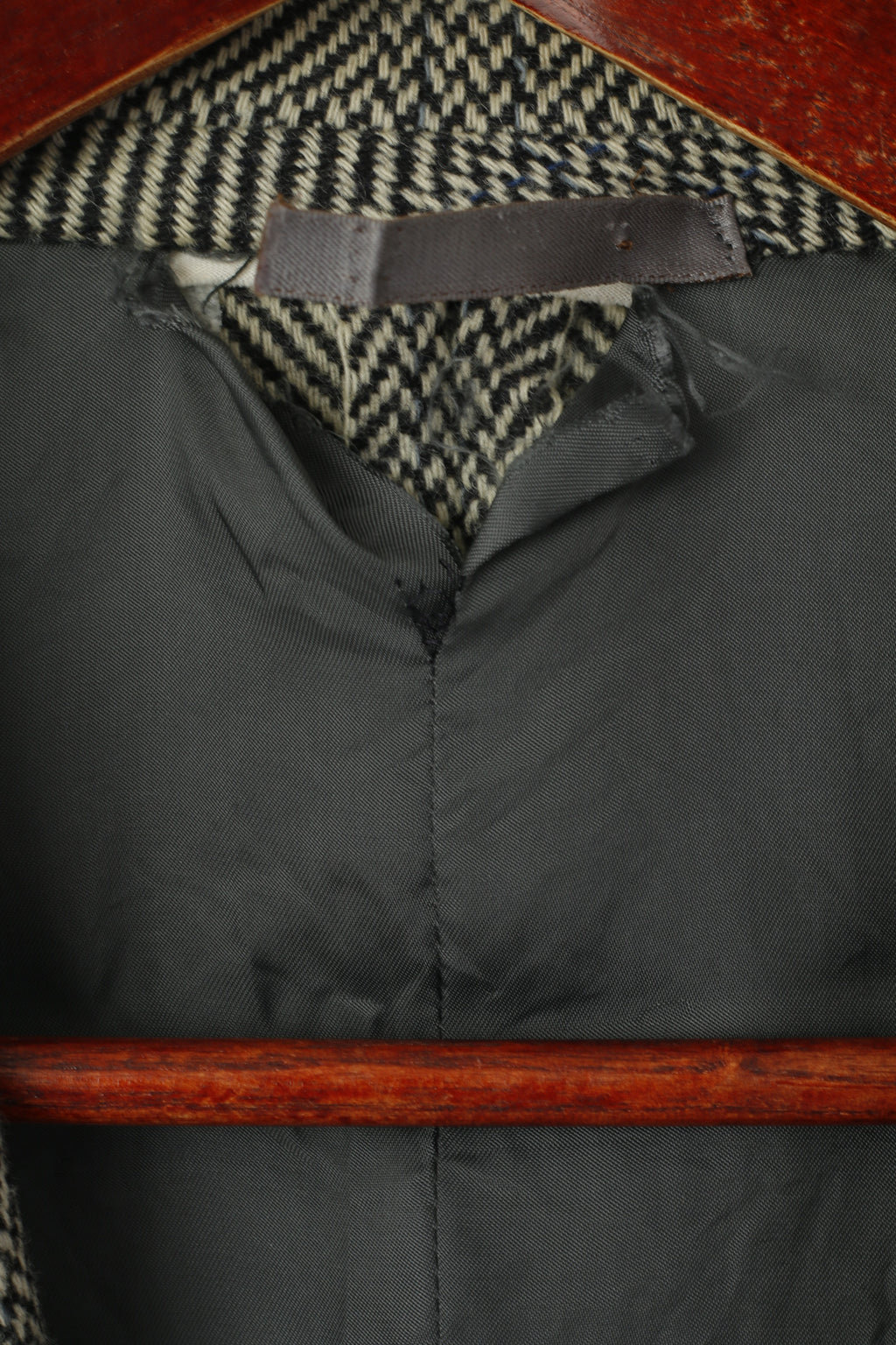 Durban Hommes 50 40 Blazer Gris Vintage Laine Cachemire Mélange Veste Simple Boutonnage