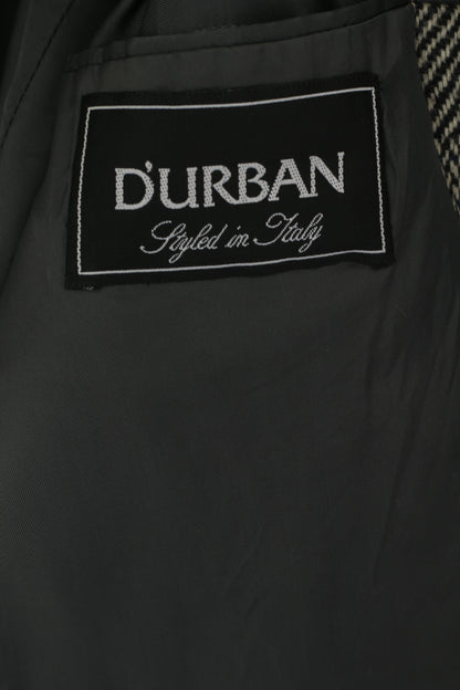 Durban  Men 50 40 Blazer Gray Vintage Wool Cashmere Blend Single Breasted Jacket