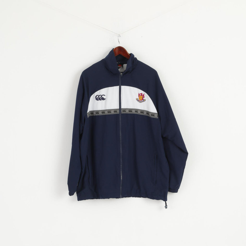 Giacca da uomo Canterbury L Navy Rugby Red Welsh Dragon Wales Top sportivo con cerniera intera